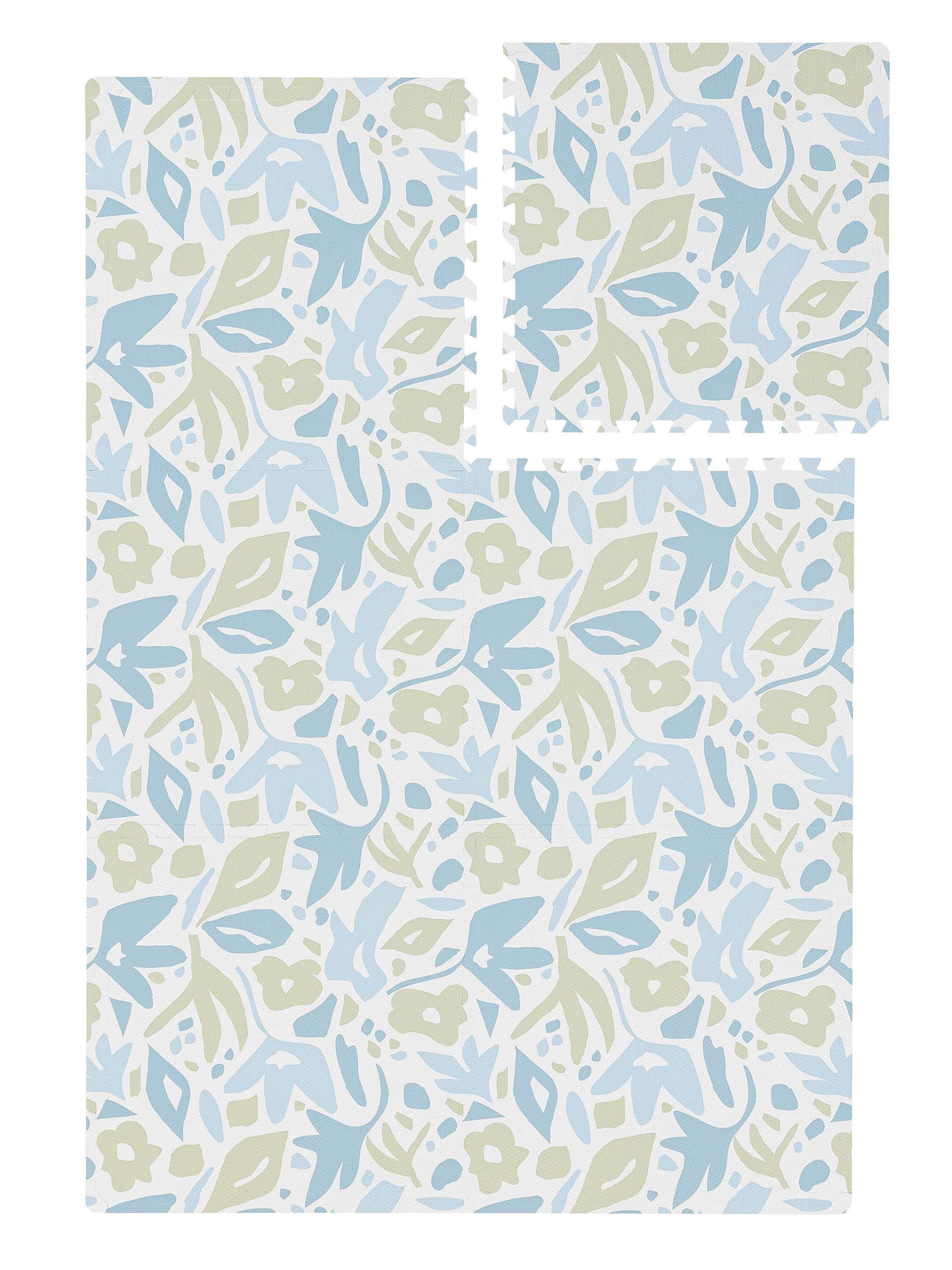 Lytte Spielmatte Flora Blau 120×180 cm – Hochwertige Krabbelmatte, Puzzlematte aus EVA-Schaumstoff 4053894958755