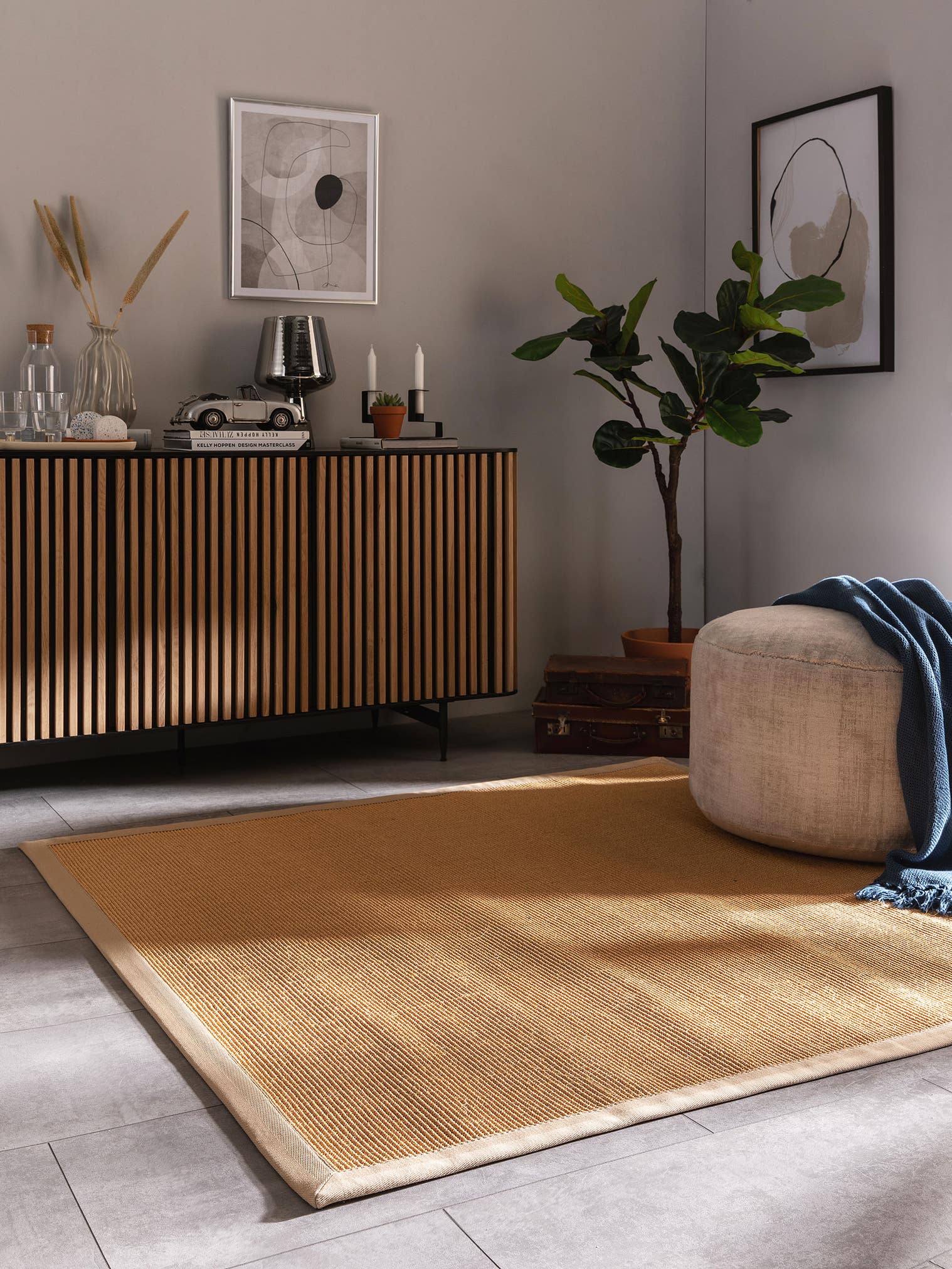 Teppich aus 100% Sisal in Beige mit bis 5 mm hohem Flor von benuta Nest