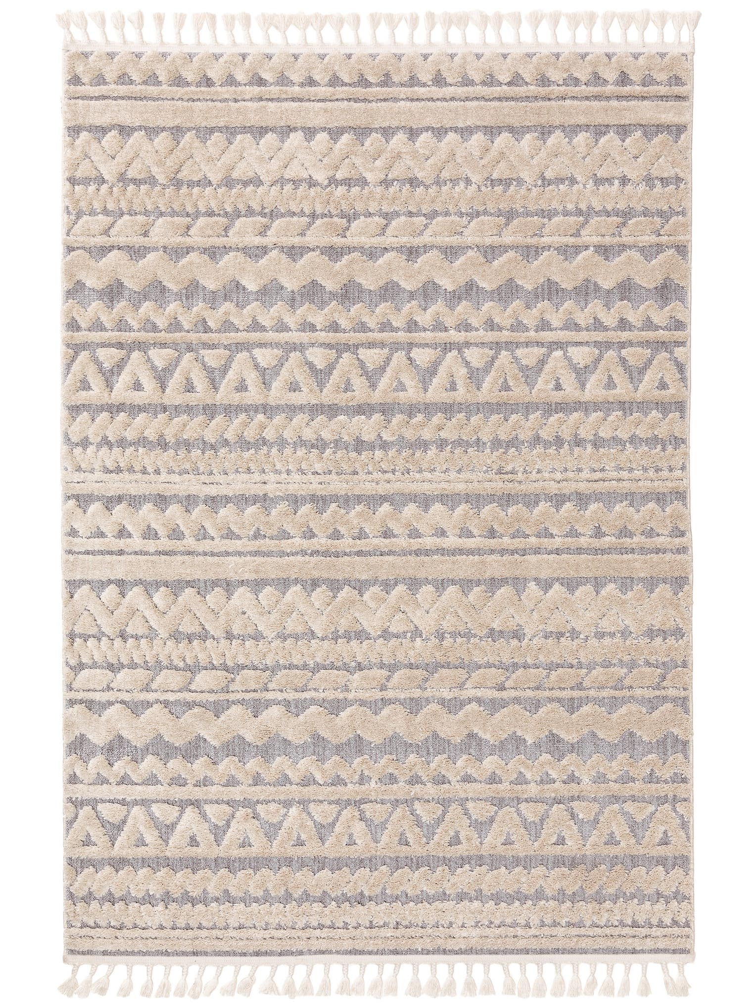 Teppich aus 100% Polyester in Grau mit 11 bis 20 mm hohem Flor von benuta