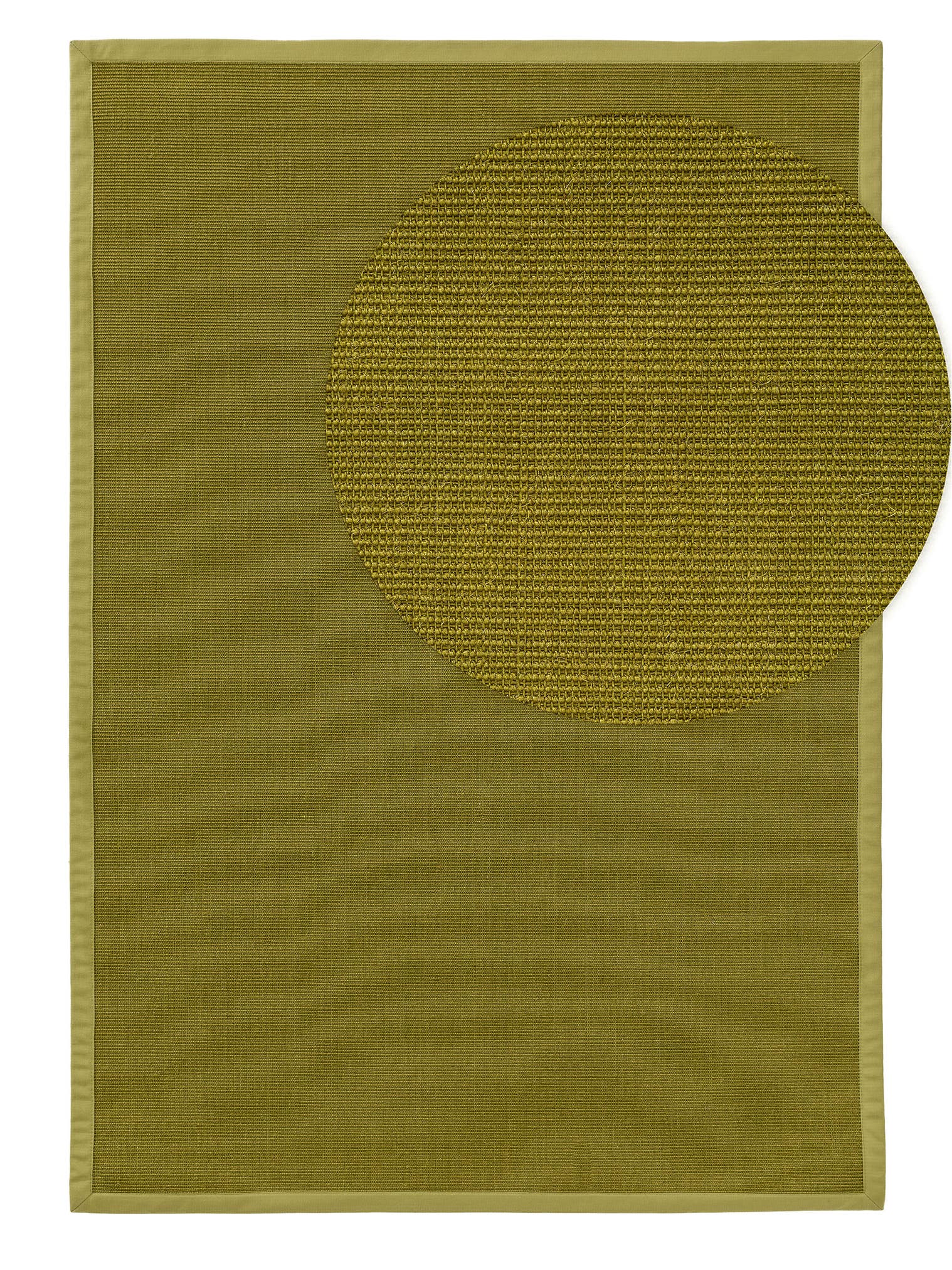 Rug made of 100% Sisal in Green with a 1- 5 mm high pile by benuta Nest