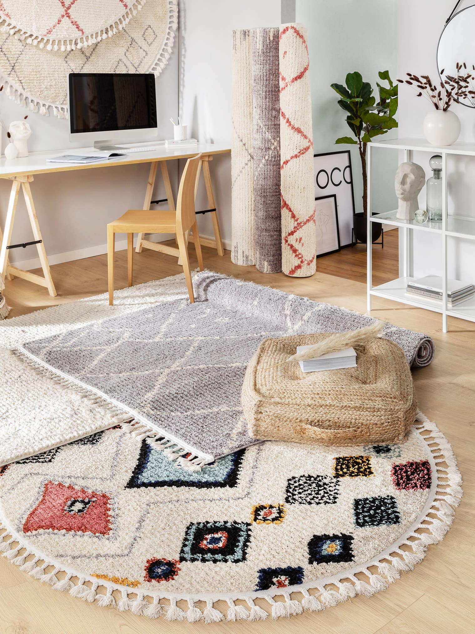 Rug made of 100% Polyester in Multicoloured with a 21 - 30 mm high pile by benuta Pop