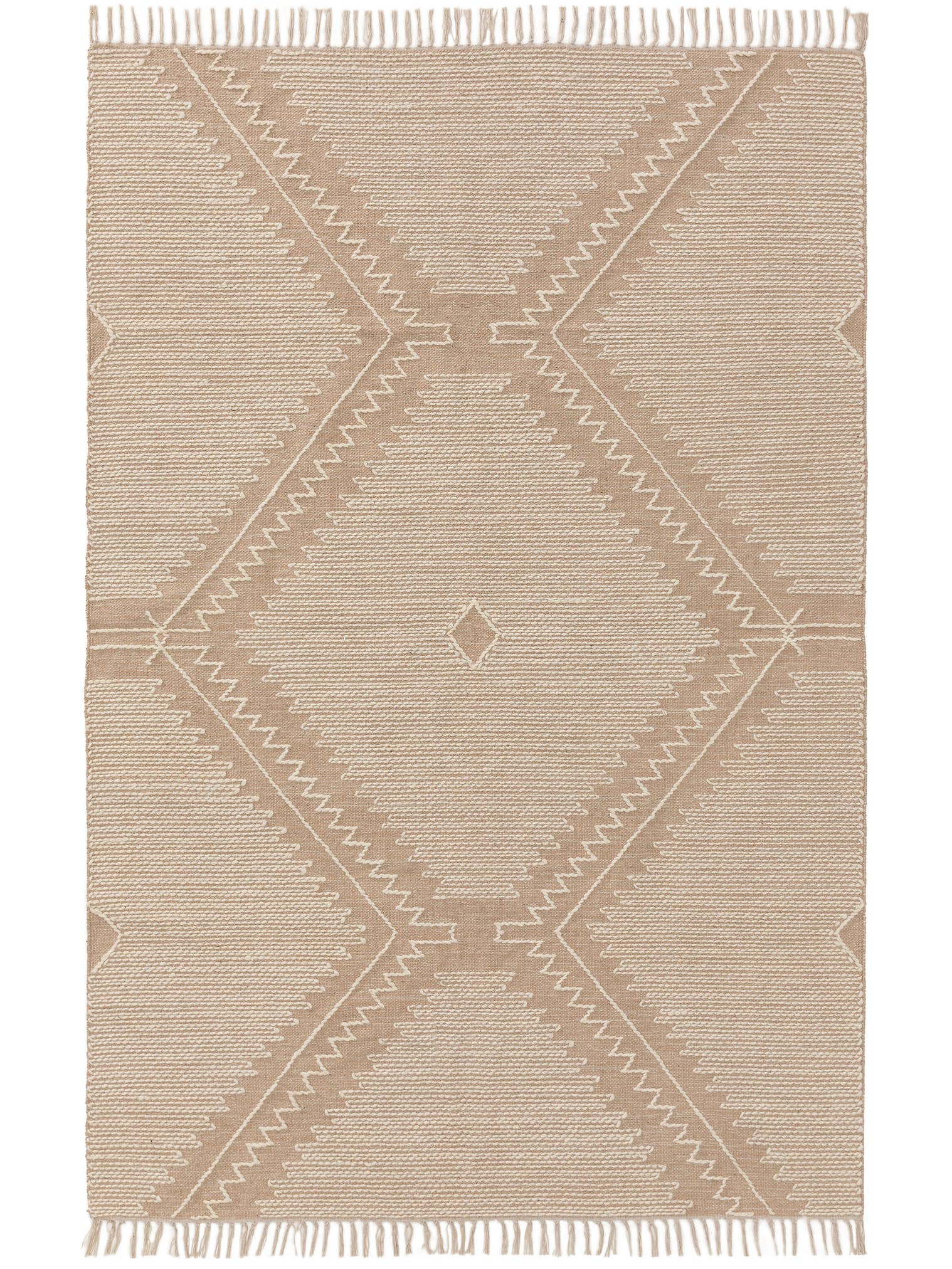 Alfombra de 60% Algodón, 40% Lana en Beige con un pelo de {{Placeholder_Pile Height}} de altura de benuta Pure