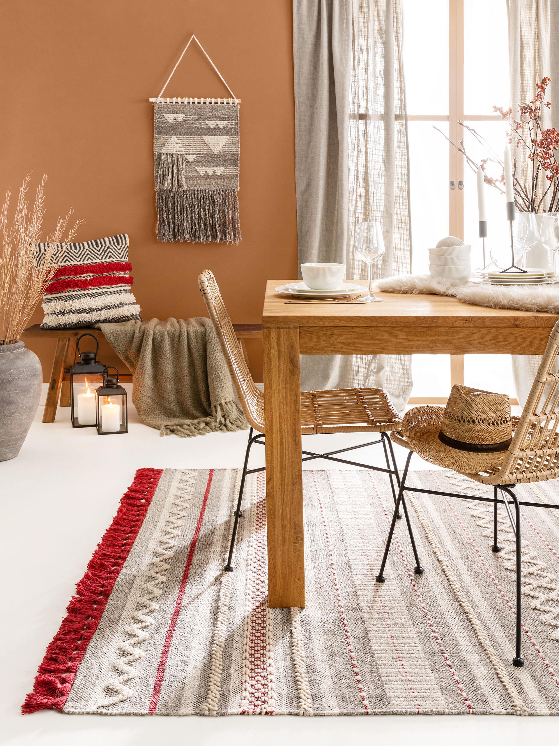 Rug made of 65% Wool, 25% Cotton, 10% Polyamide in Grey with a 1- 5 mm high pile by benuta Pure