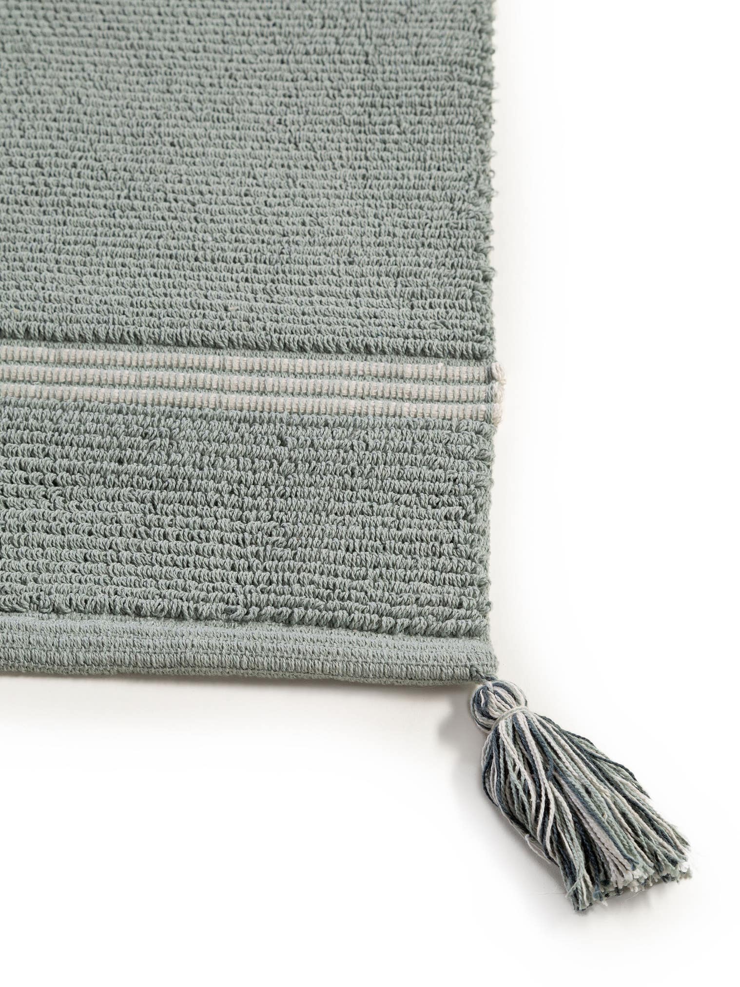 Tappeto di 100% Cotone in Verde con pelo alto 1- 5 mm da benuta Nest
