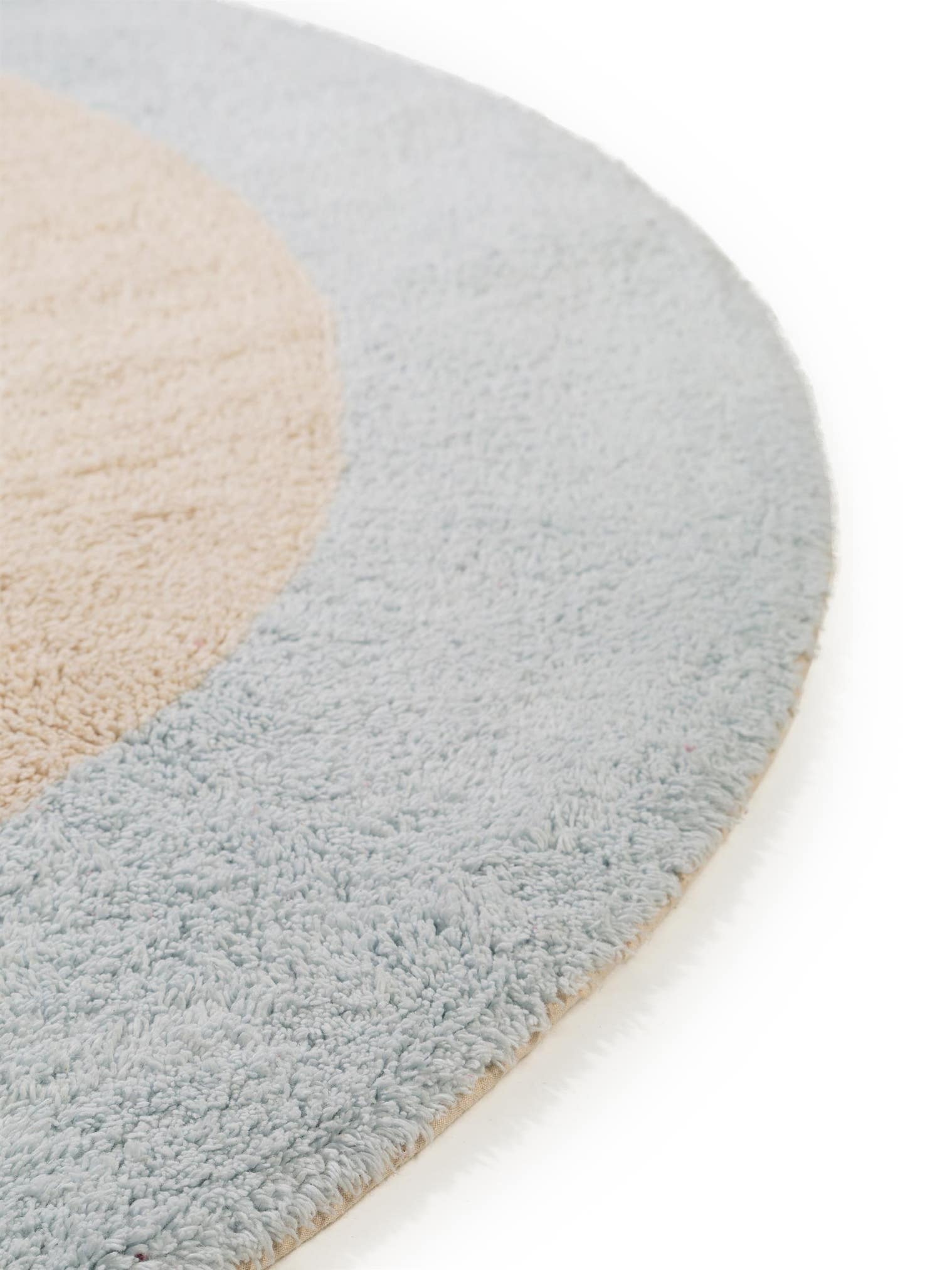 Teppich aus 100% Baumwolle in Blau mit 11 bis 20 mm hohem Flor von Lytte