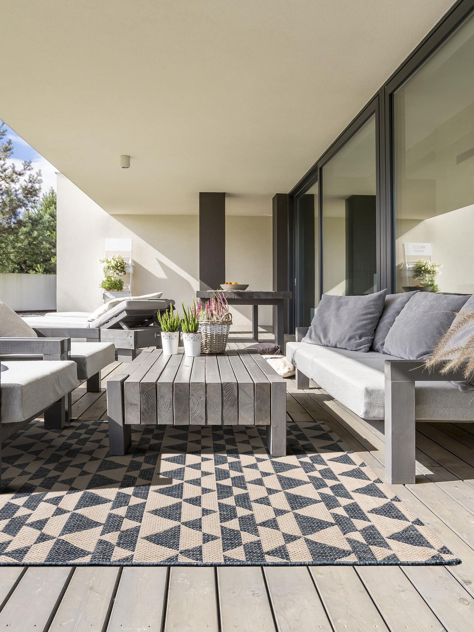 Tapis en 100% Polypropylène en Beige avec une pile de 1- 5 mm de hauteur de benuta Nest