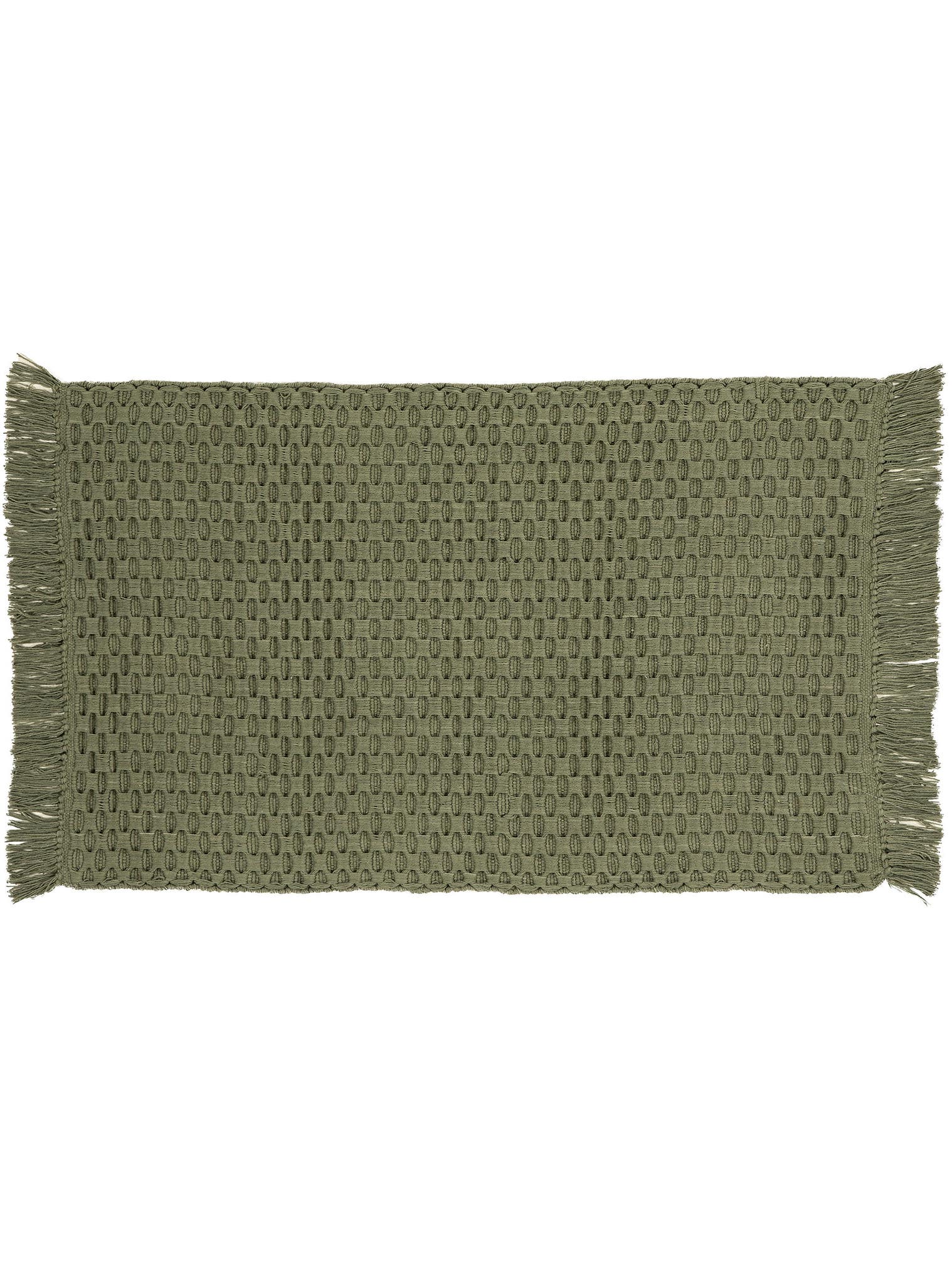 Teppich aus 100% Baumwolle in Grün mit 11 bis 20 mm hohem Flor von benuta Nest