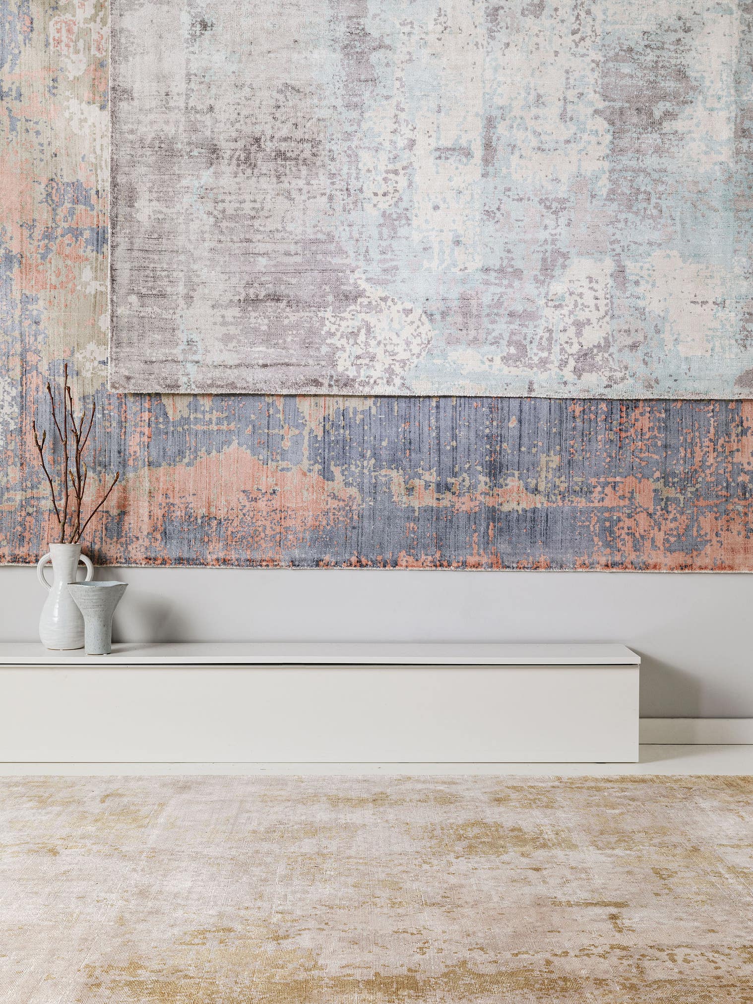 Rug made of 100% Viscose in Beige with a 6 - 10 mm high pile by benuta