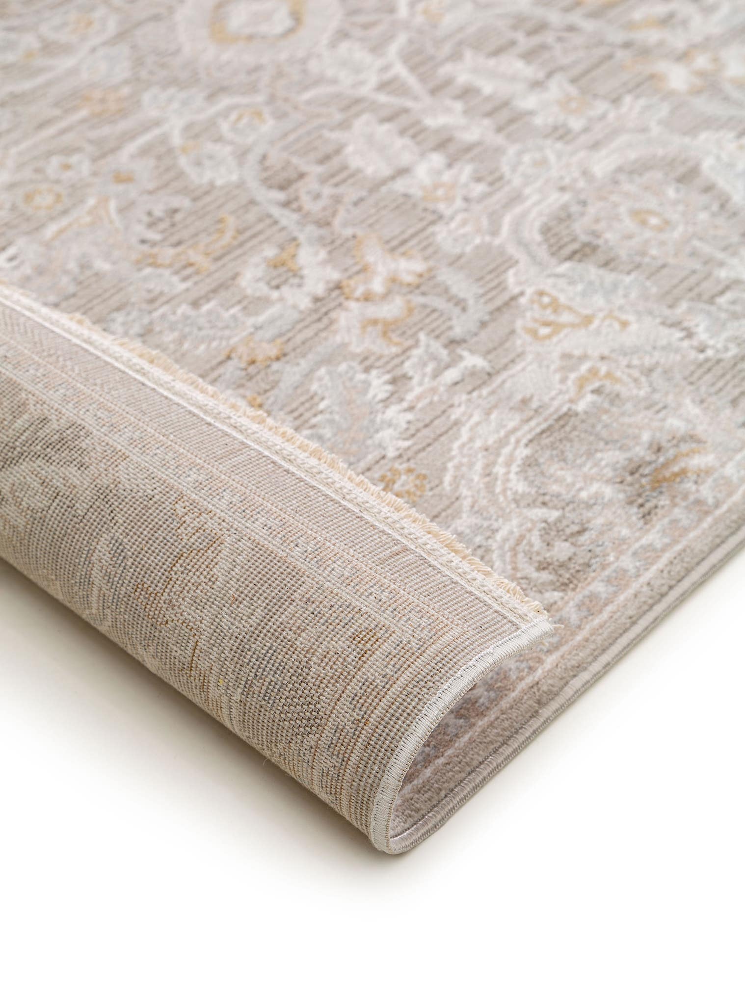 Alfombra de 65% Viskose, 35% Polyester en Beige con un pelo de {{Placeholder_Pile Height}} de altura de benuta Nest