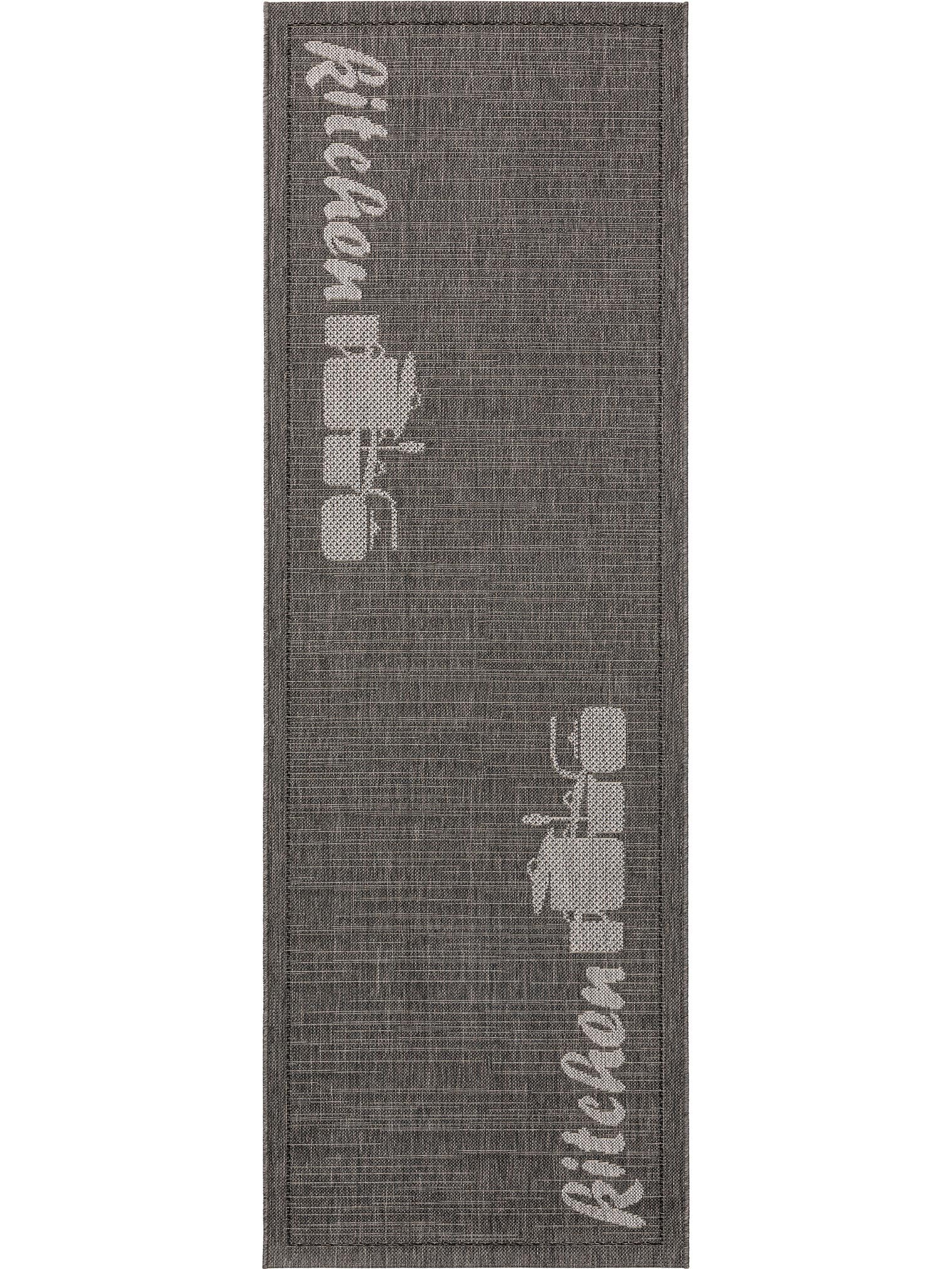 Teppich aus 100% Polypropylen in Grau mit bis 5 mm hohem Flor von benuta Nest