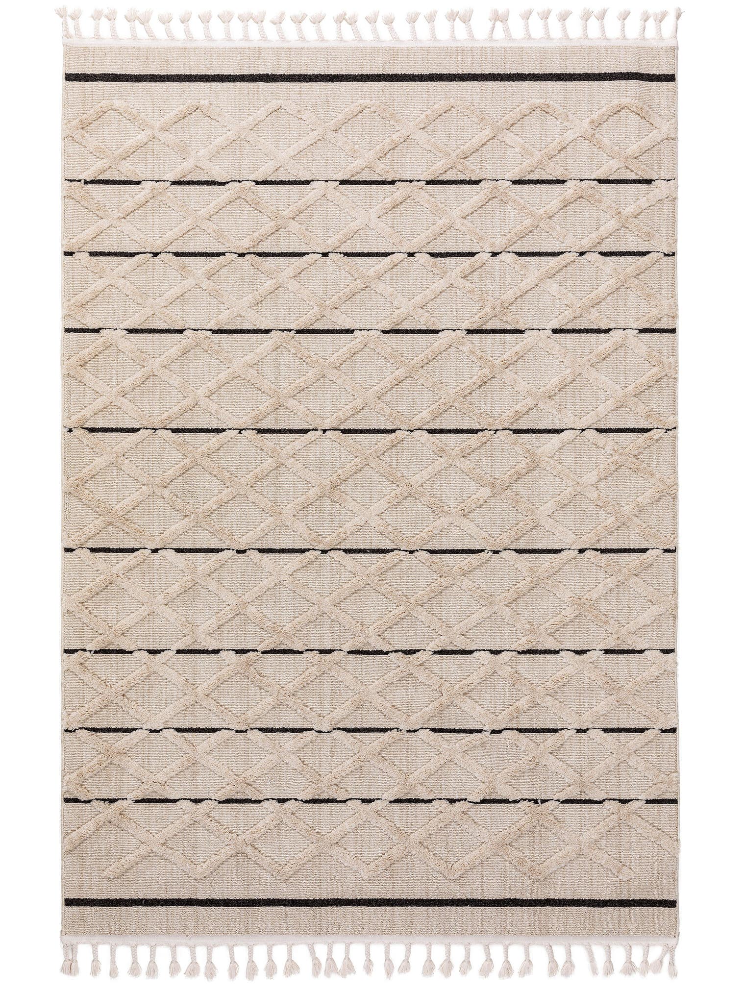 Rug made of 100% Polyester in Beige with a 11 - 20 mm high pile by benuta Pop