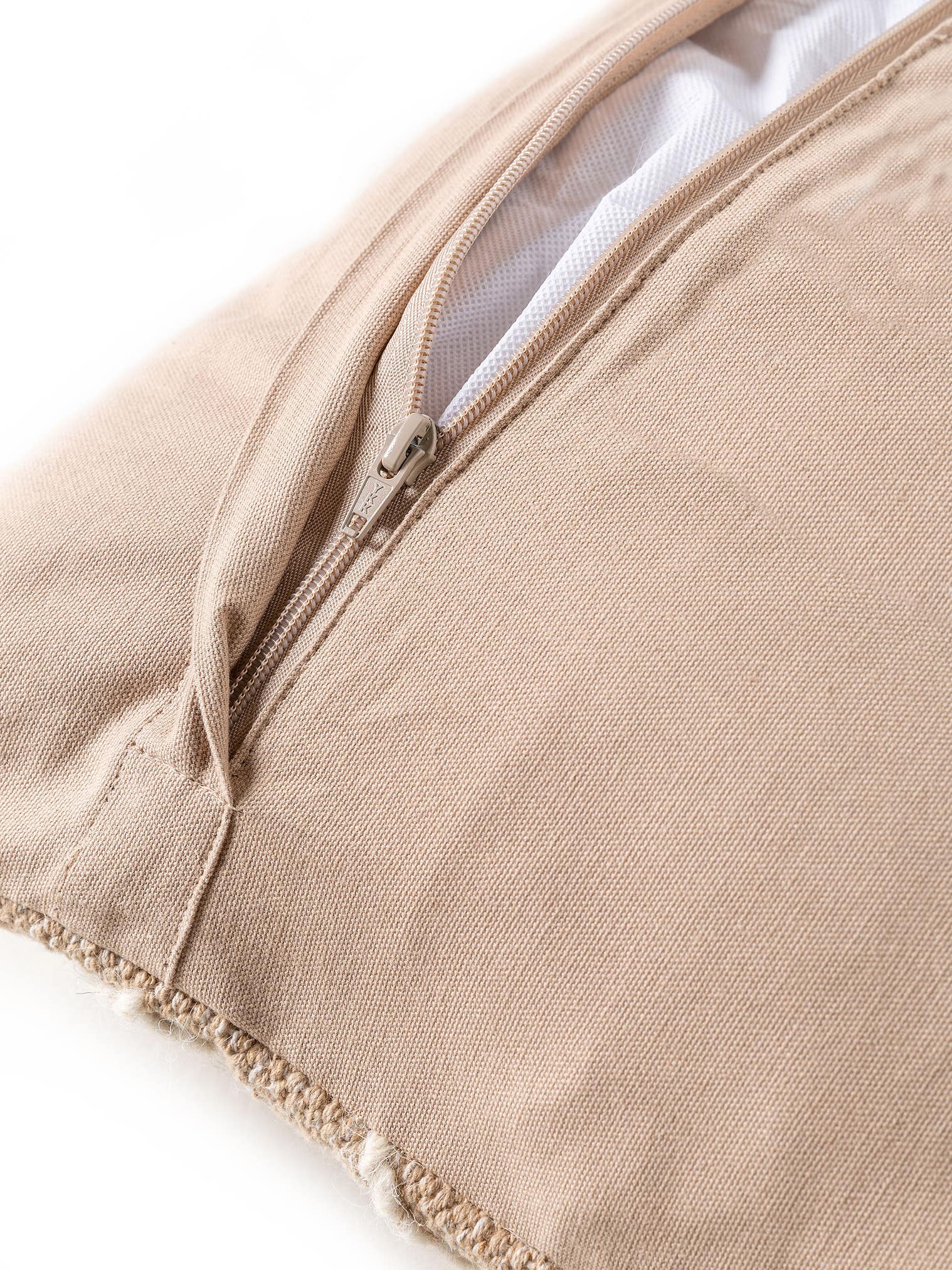 Pudebetræk Sydney Beige i Abstract-design lavet af 60% Bomuld, 40% Uld fra benuta Pure