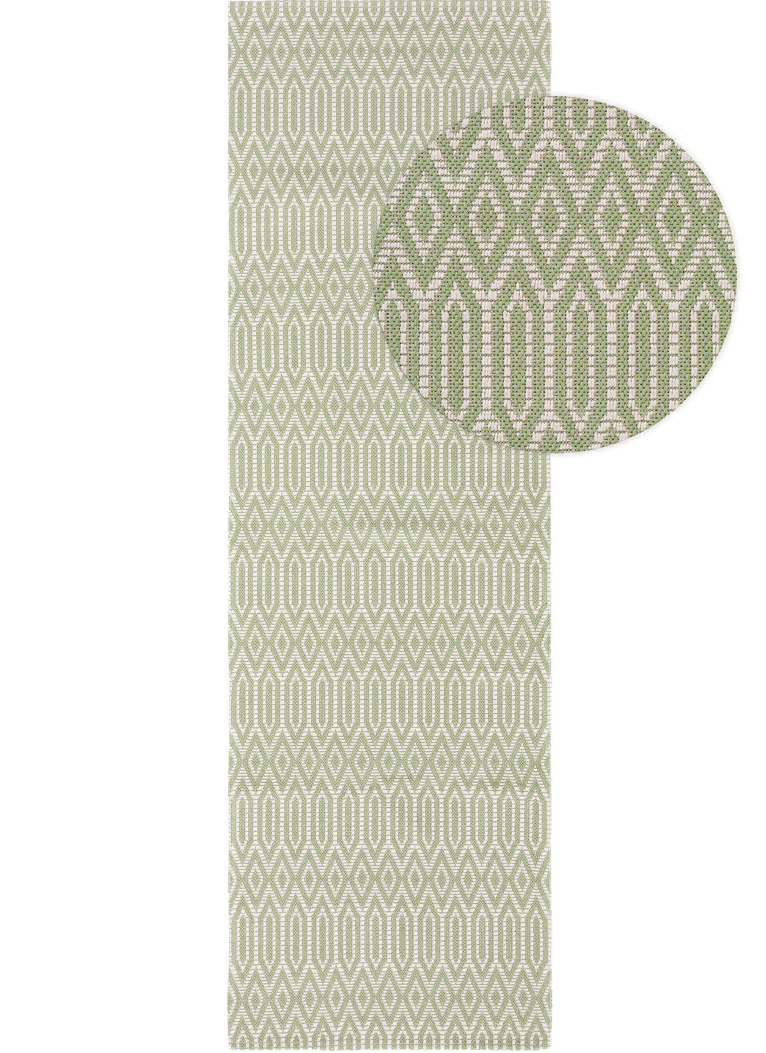 Rug made of 100% Cotton in Green with a 1- 5 mm high pile by benuta Nest
