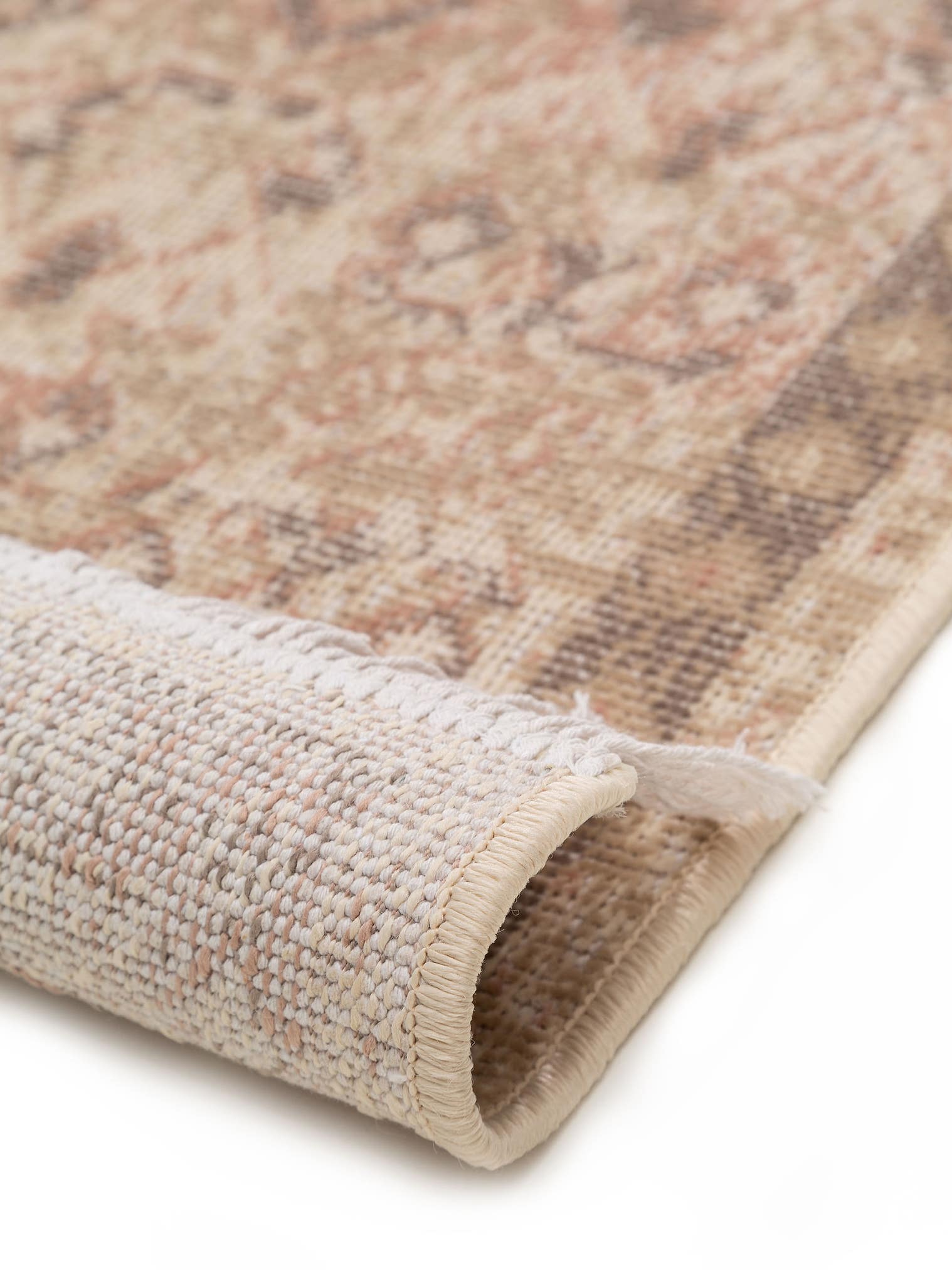 Teppich aus 60% Baumwolle, 40% Polypropylen in Beige mit bis 5 mm hohem Flor von benuta Pop
