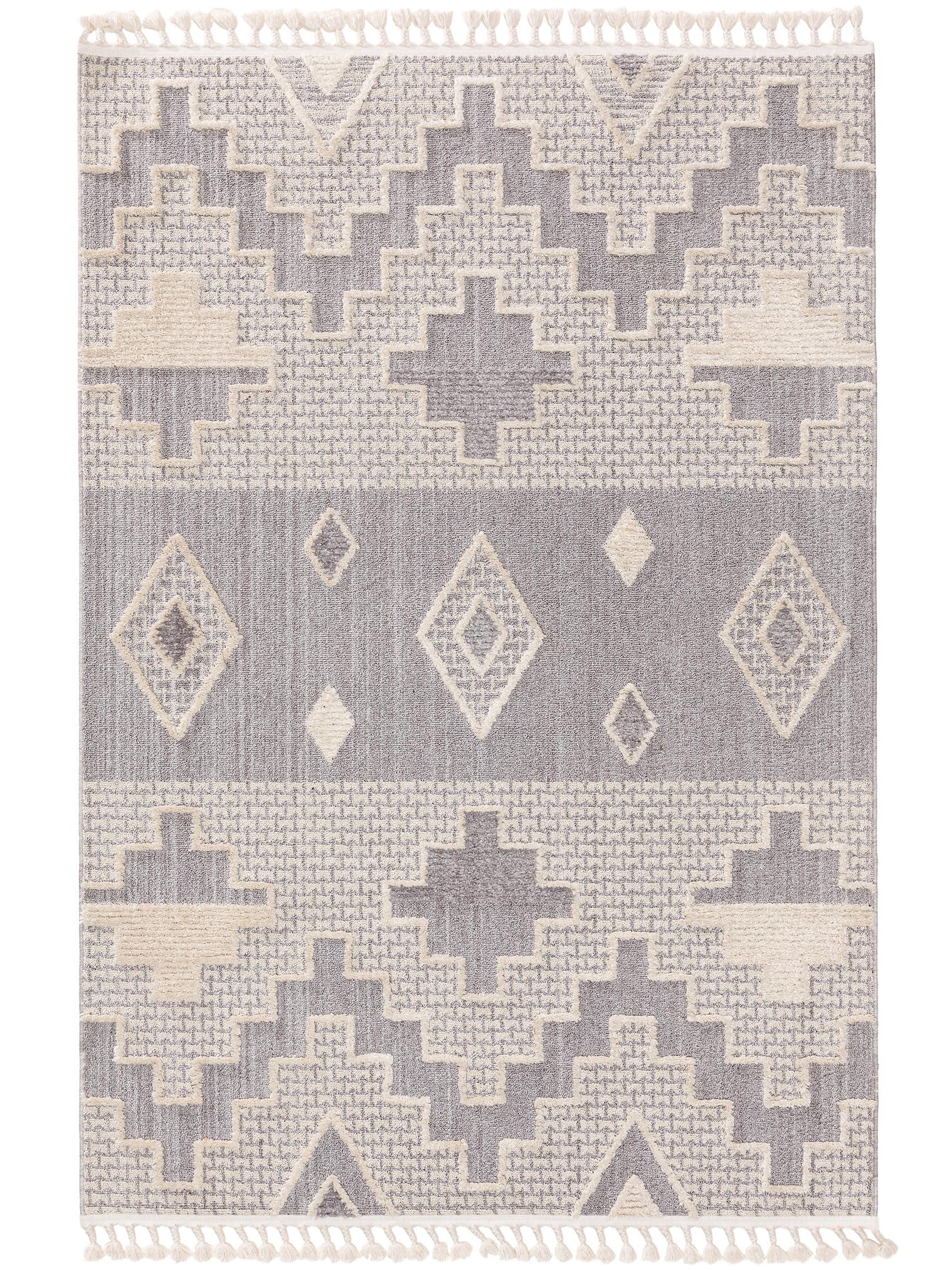 Teppich aus 100% Polyester in Grau mit 11 bis 20 mm hohem Flor von benuta Pop