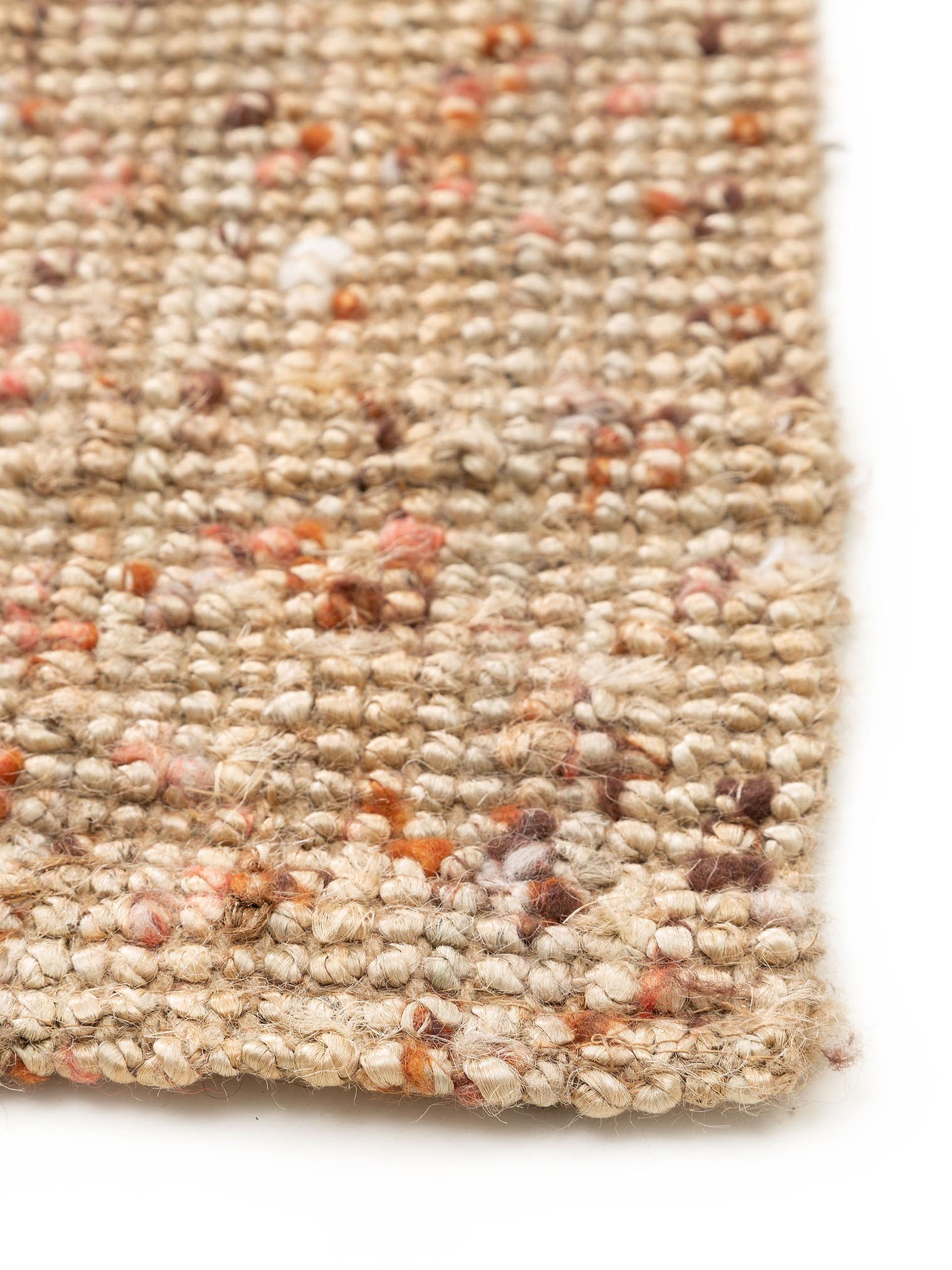 Teppich aus 85% Jute, 15% Wolle in Rot mit bis 5 mm hohem Flor von benuta Pure