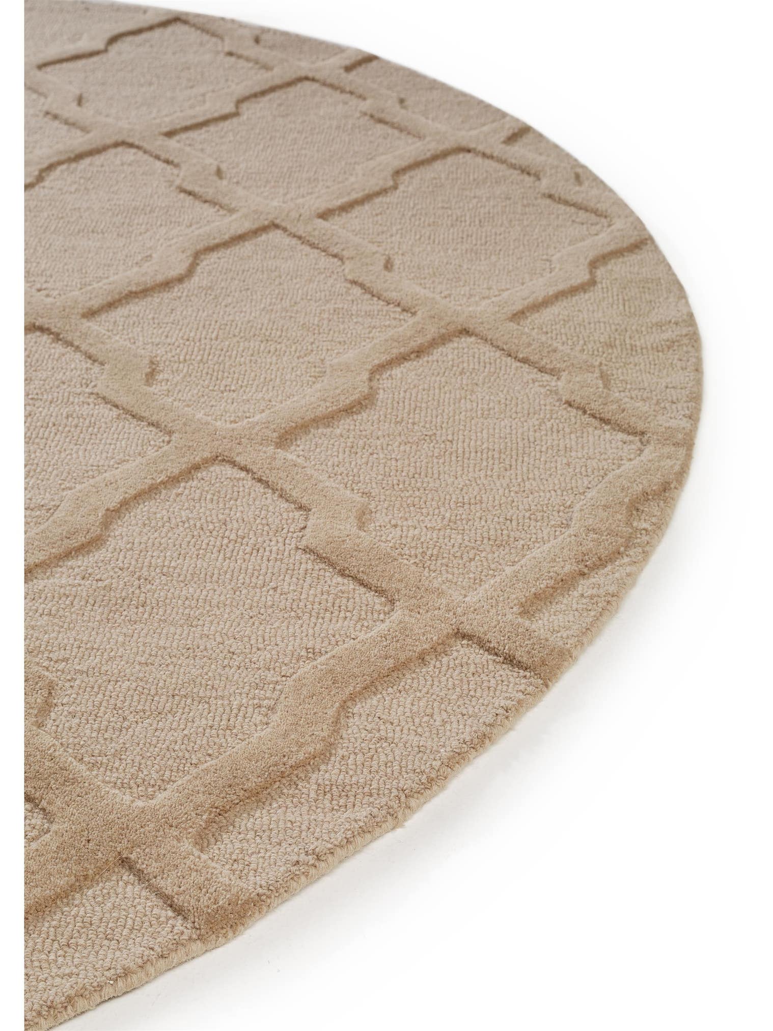 Teppich aus 100% Wolle in Beige mit 11 bis 20 mm hohem Flor von benuta Pure