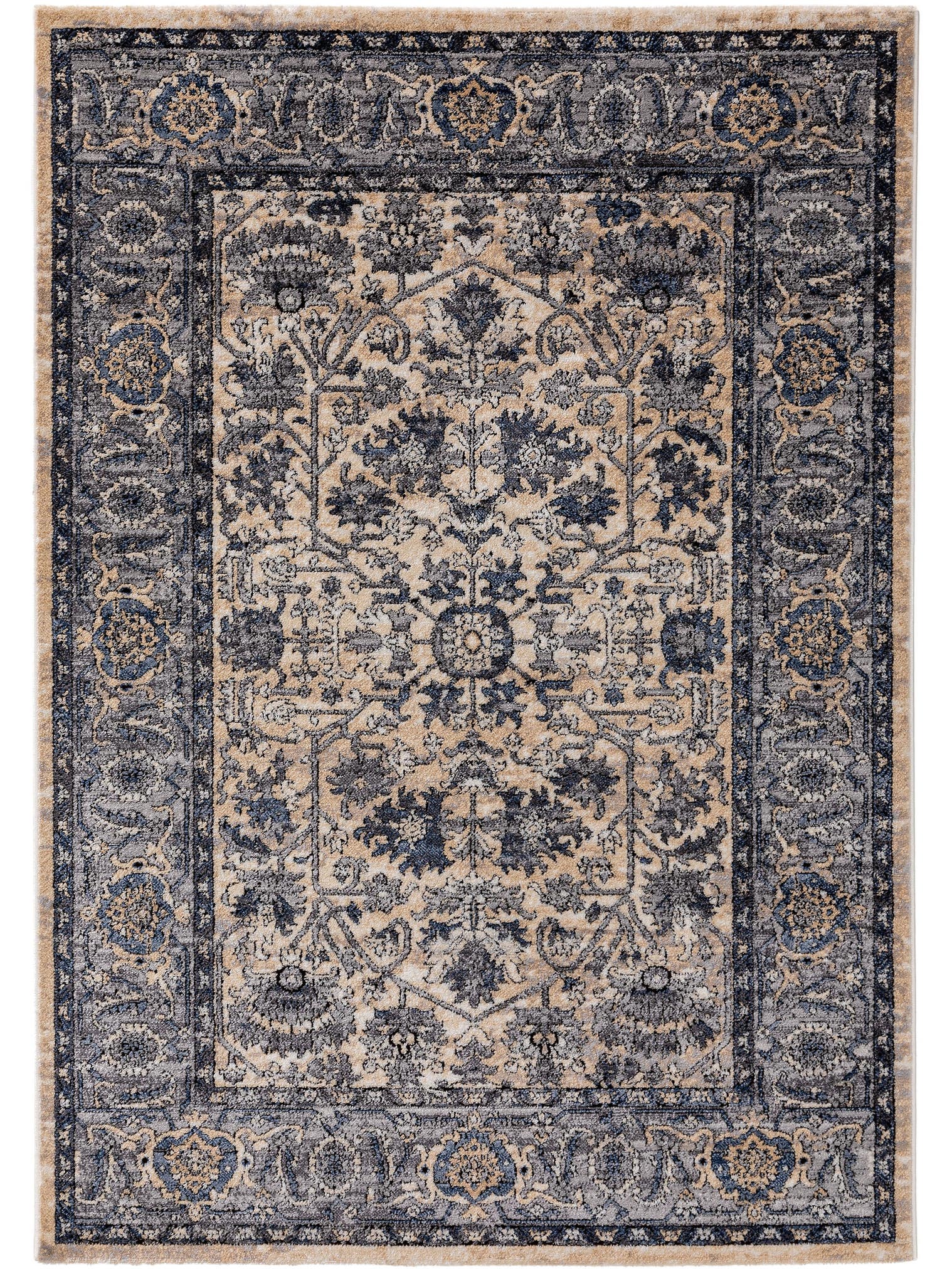 Teppich aus 70% Polyester, 30% Polypropylen in Blau mit 11 bis 20 mm hohem Flor von benuta Nest