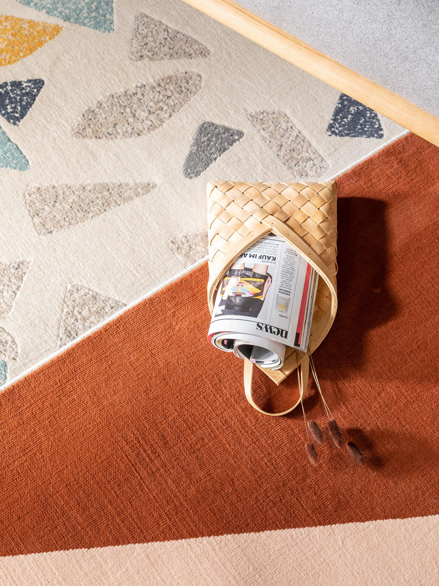 Teppich aus 100% Polypropylen in Gelb mit 6 bis 10 mm hohem Flor von benuta Pop