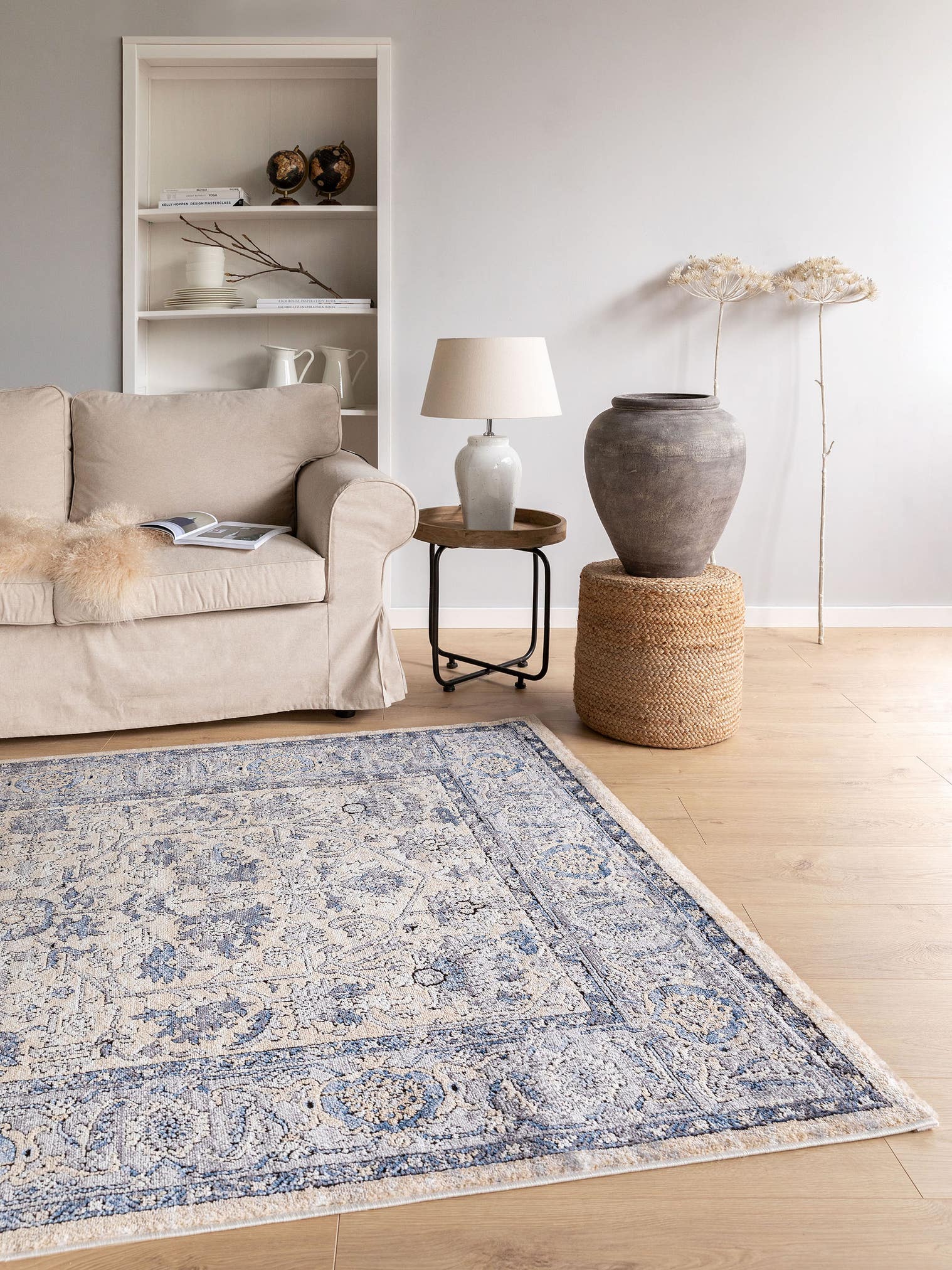Teppich aus 70% Polyester, 30% Polypropylen in Blau mit 11 bis 20 mm hohem Flor von benuta Nest
