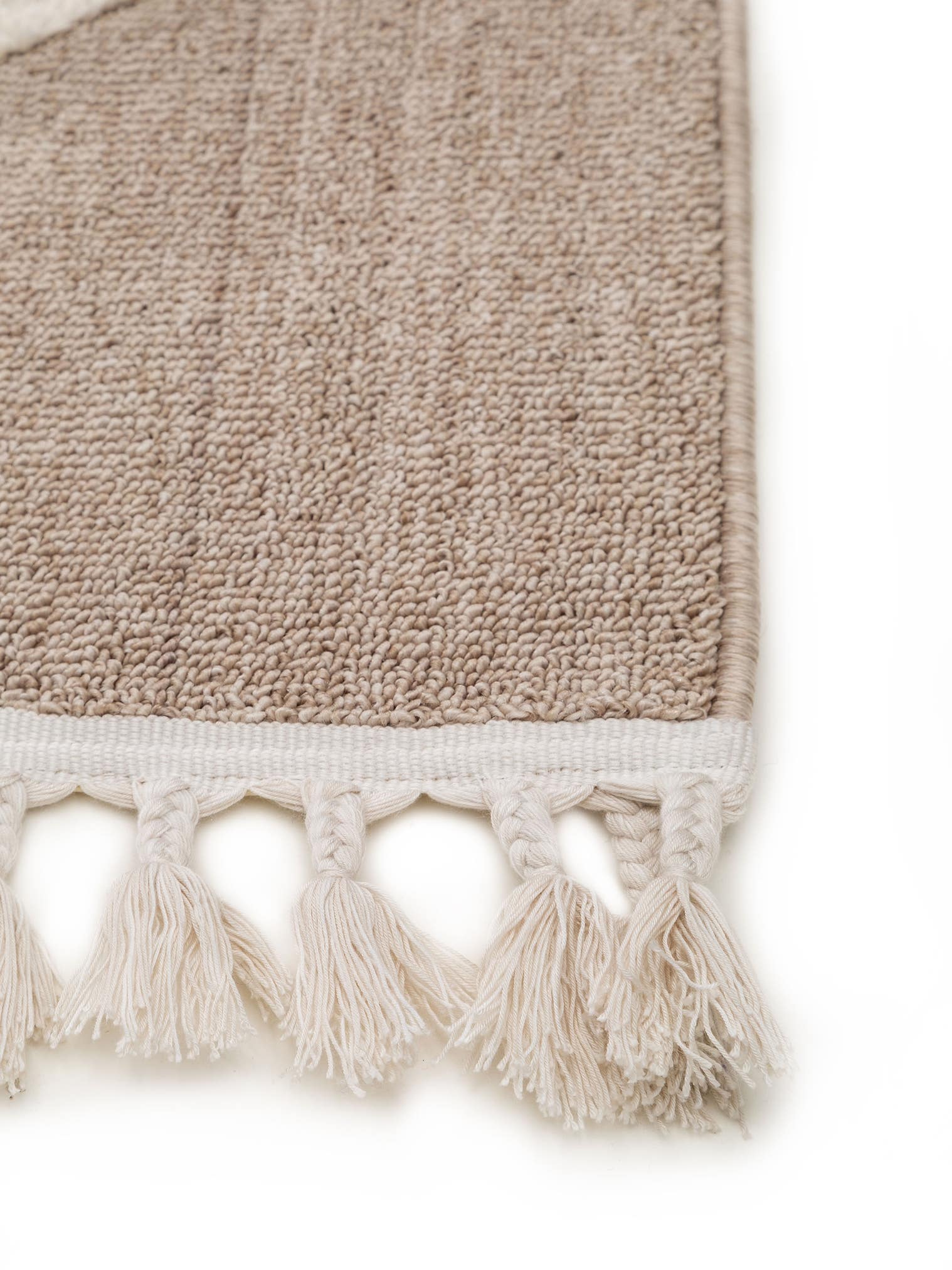 Tappeto di 100% Poliestere in Beige con pelo alto 11 - 20 mm da Lytte