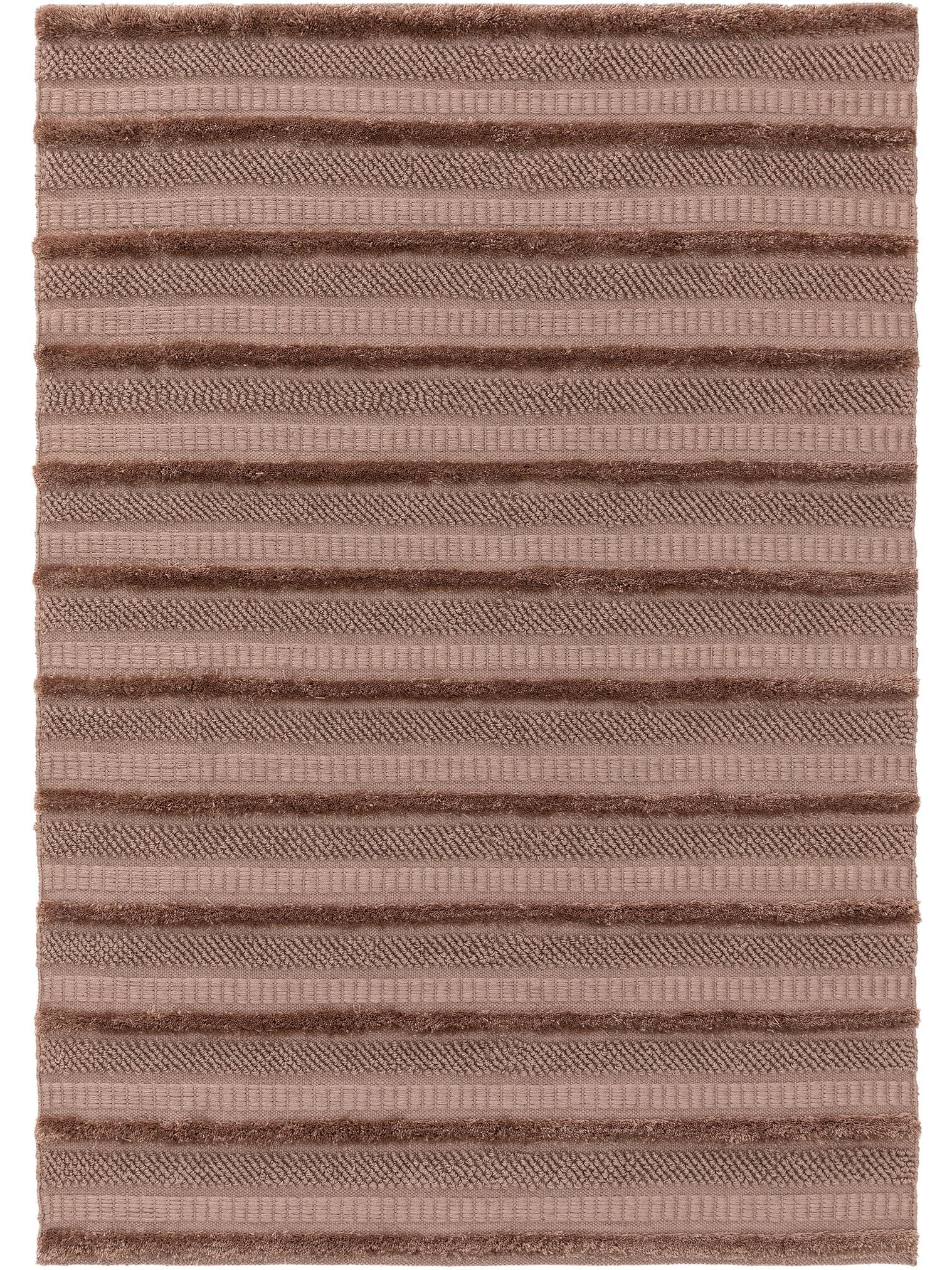 Tappeto di 100% poliestere (riciclaggio PET) in Marrone con pelo alto 41 - 50 mm da benuta Pure