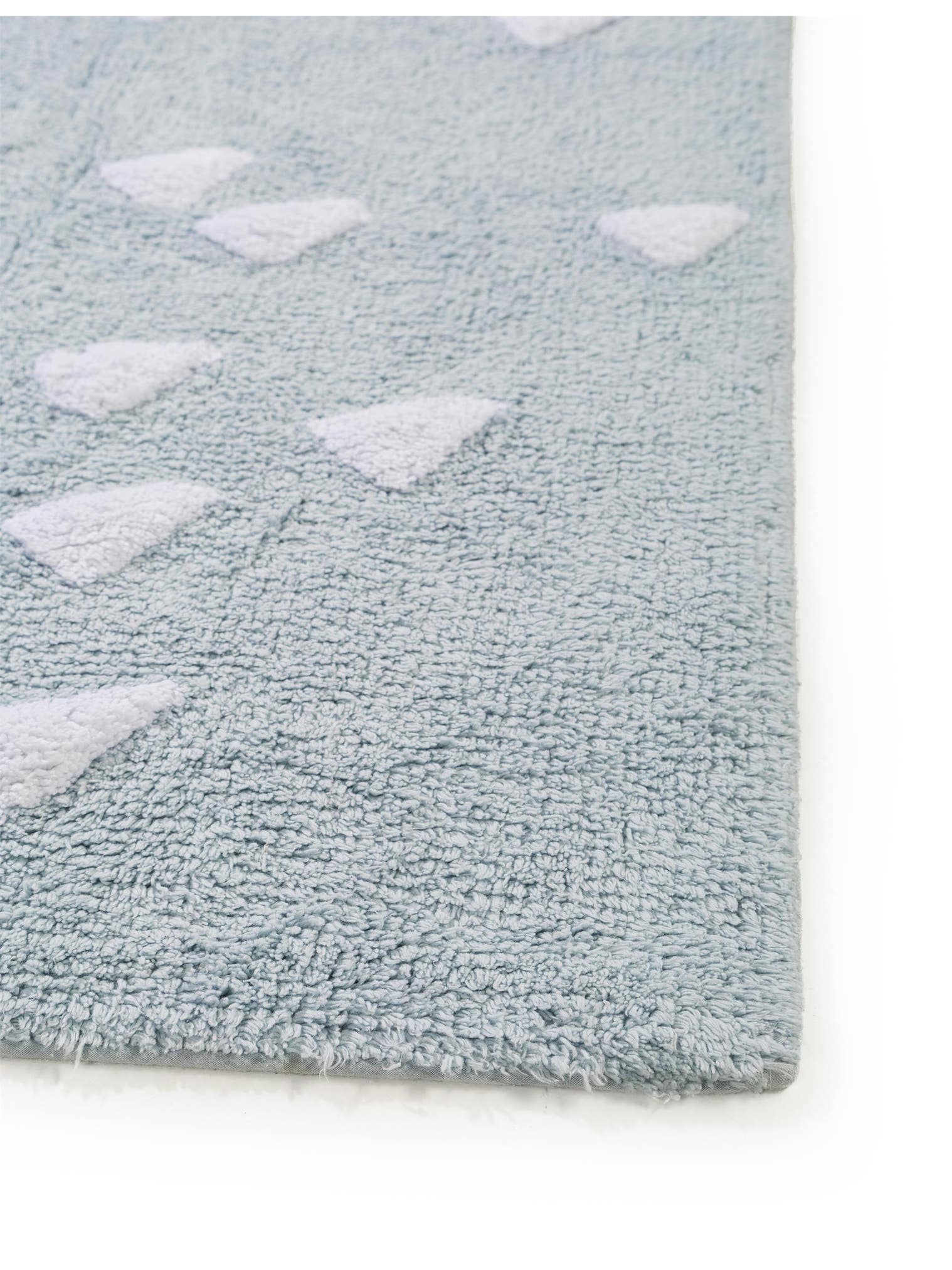 Teppich aus 100% Baumwolle in Blau mit 11 bis 20 mm hohem Flor von Lytte