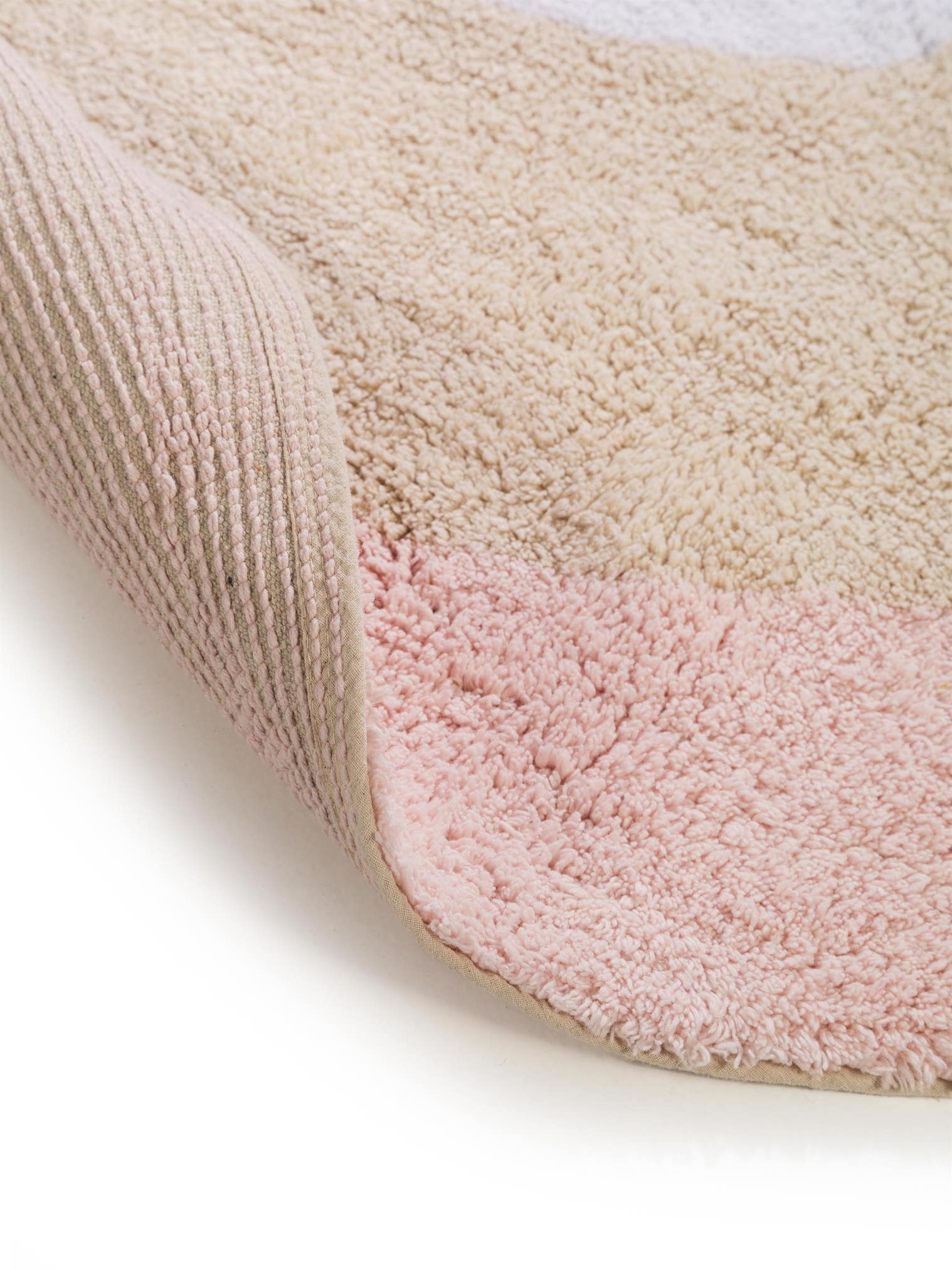 Teppich aus 100% Baumwolle in Rosa mit 11 bis 20 mm hohem Flor von Lytte