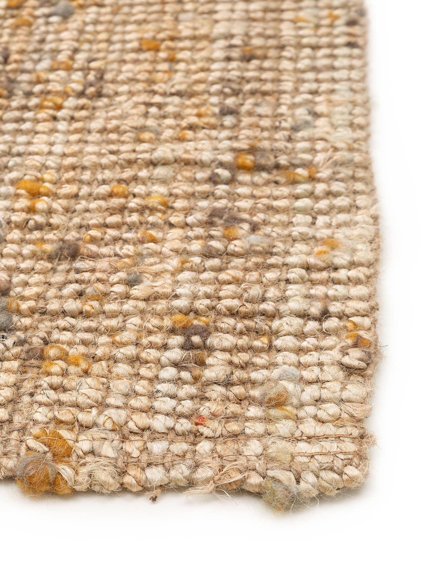 Rug made of 85% Jute, 15% Wool in Yellow with a 1- 5 mm high pile by benuta Pure