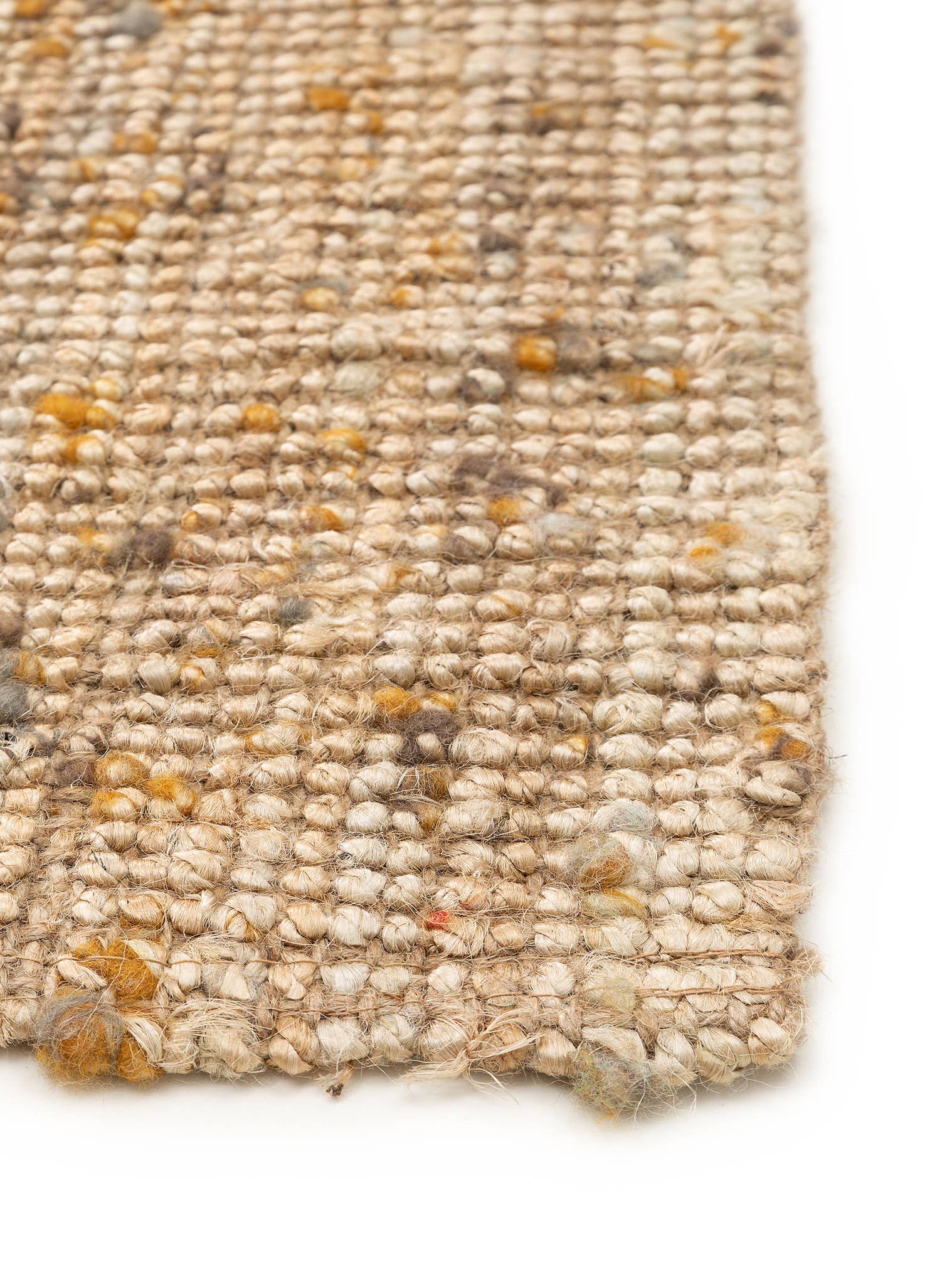 Teppich aus 85% Jute, 15% Wolle in Gelb mit bis 5 mm hohem Flor von benuta Pure