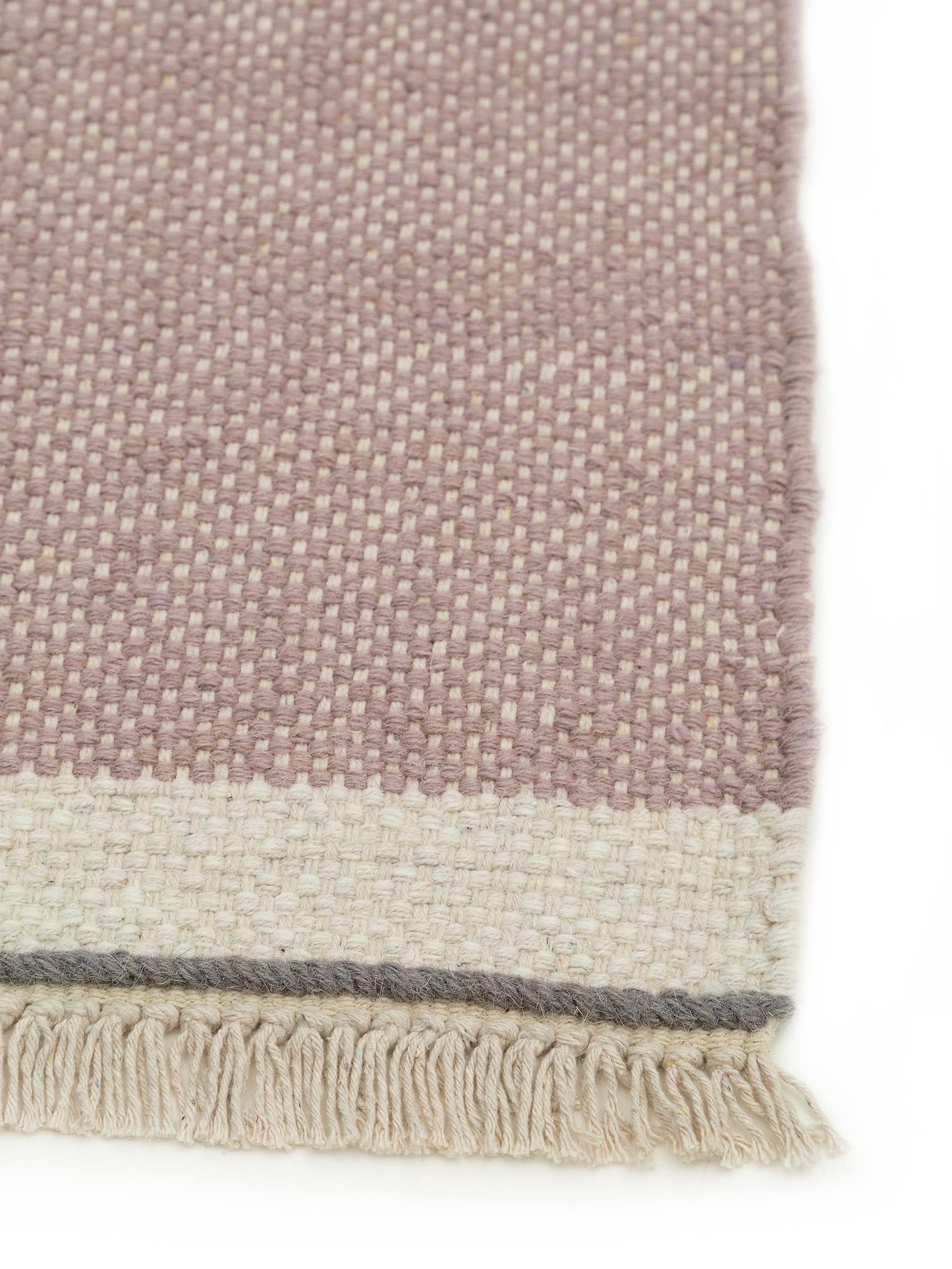 Teppich aus 60% Wolle, 40% Baumwolle in Rosa mit bis 5 mm hohem Flor von benuta Pop