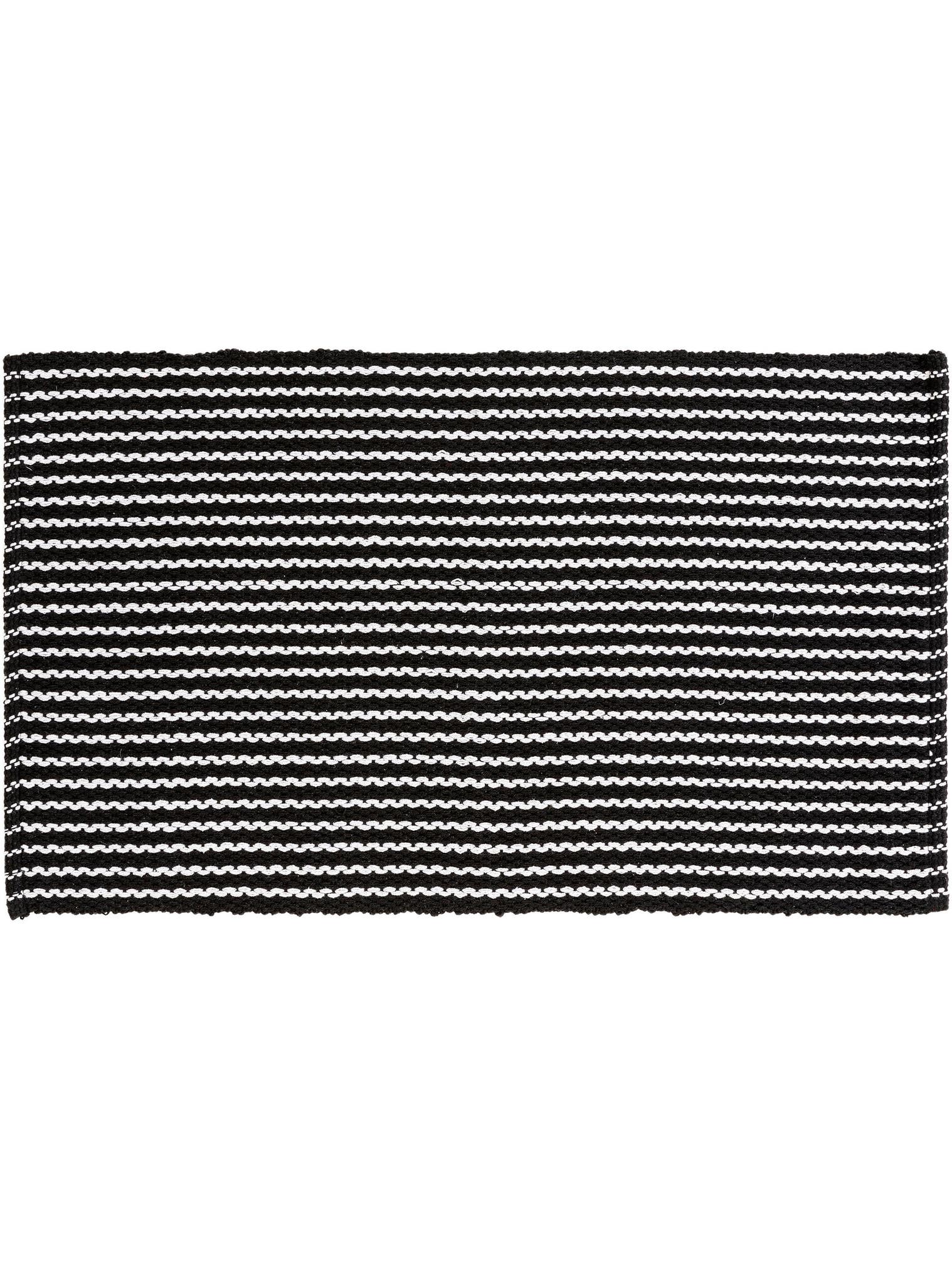 Rug made of 100% Cotton in Black/White with a 1- 5 mm high pile by benuta Nest
