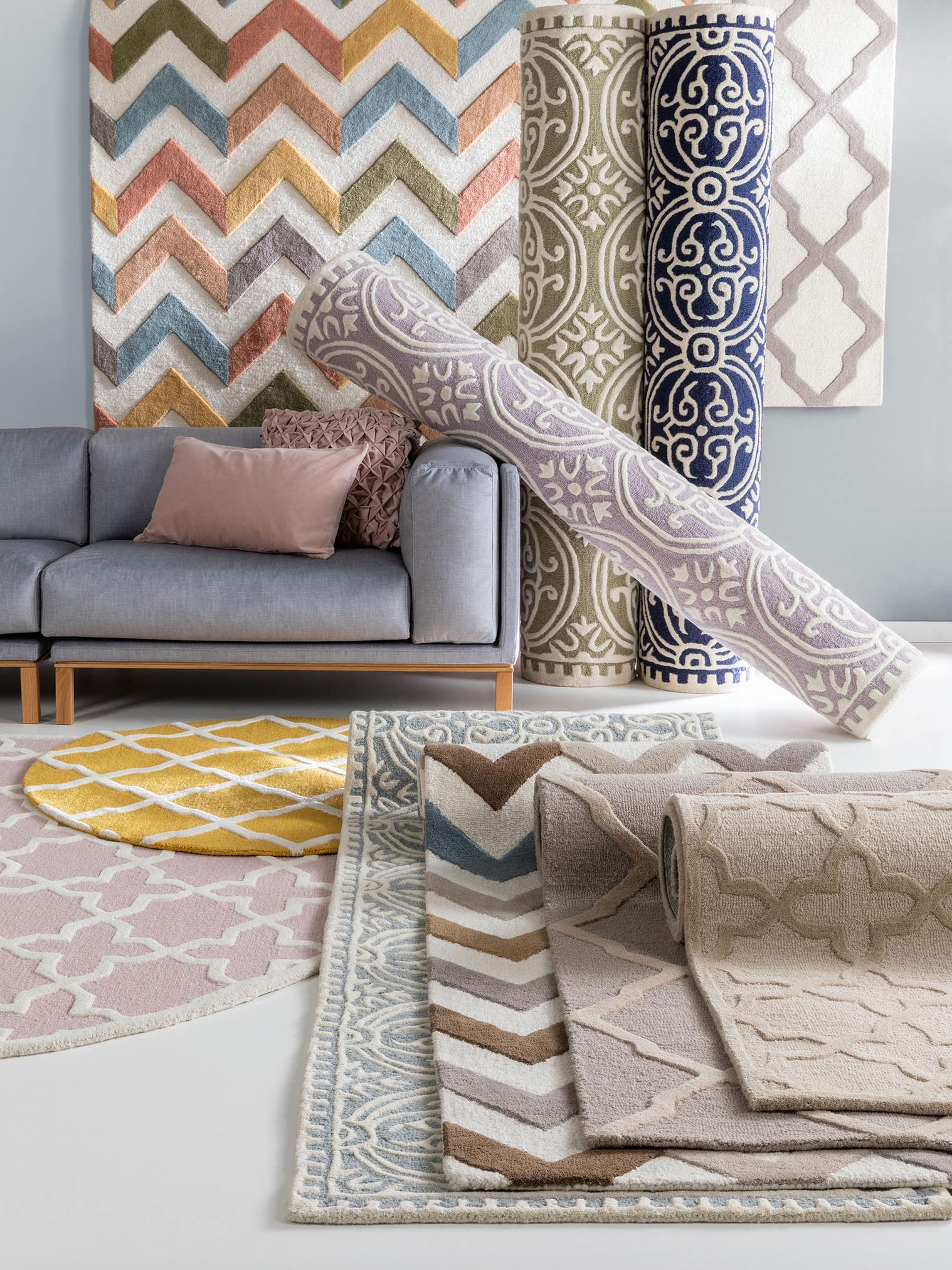 Tapijt van 100% Wol in Beige met een 11 - 20 mm hoge pool van benuta Pure
