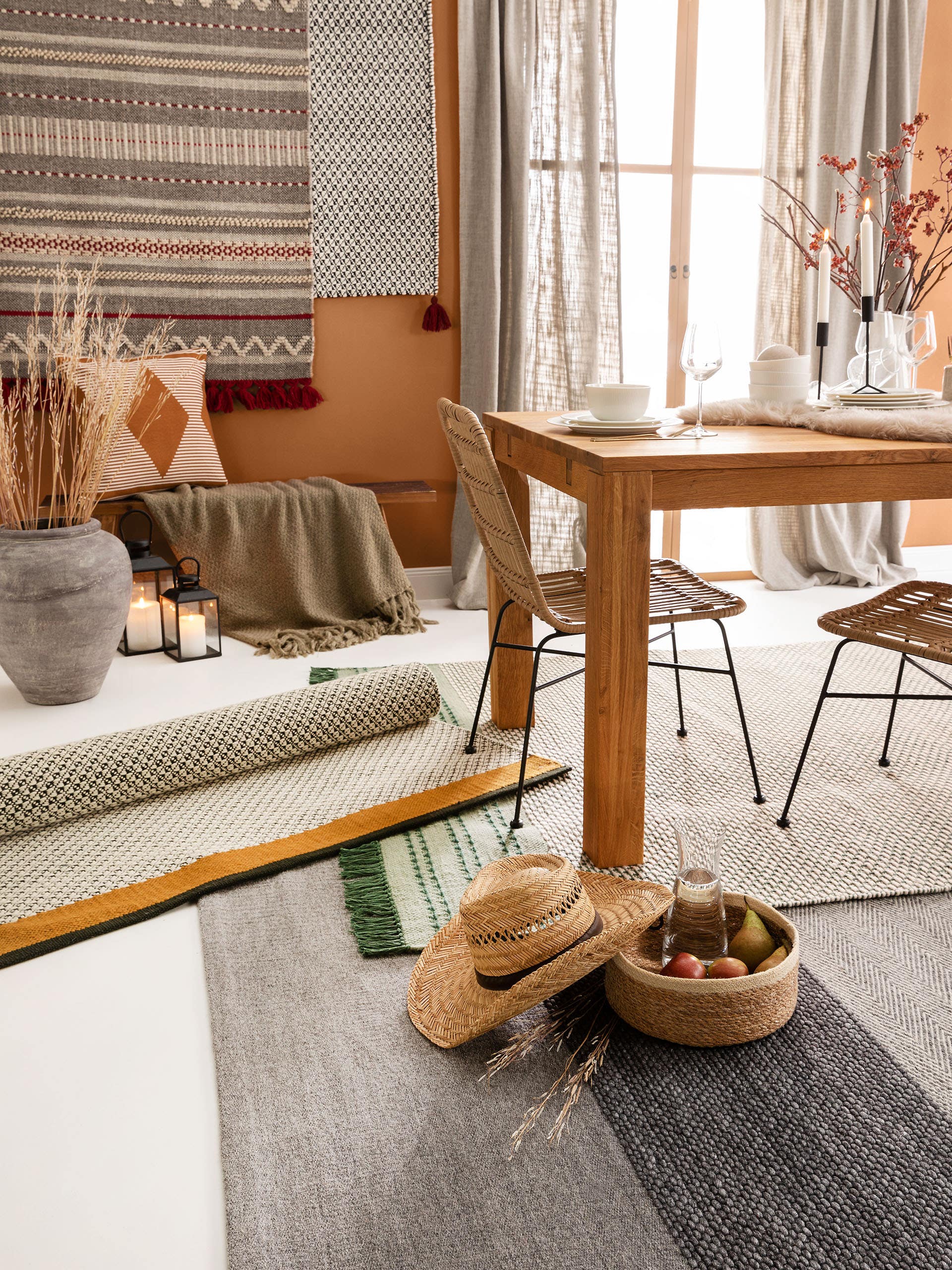 Rug made of 65% Wool, 25% Cotton, 10% Polyamide in Grey with a 1- 5 mm high pile by benuta Pure