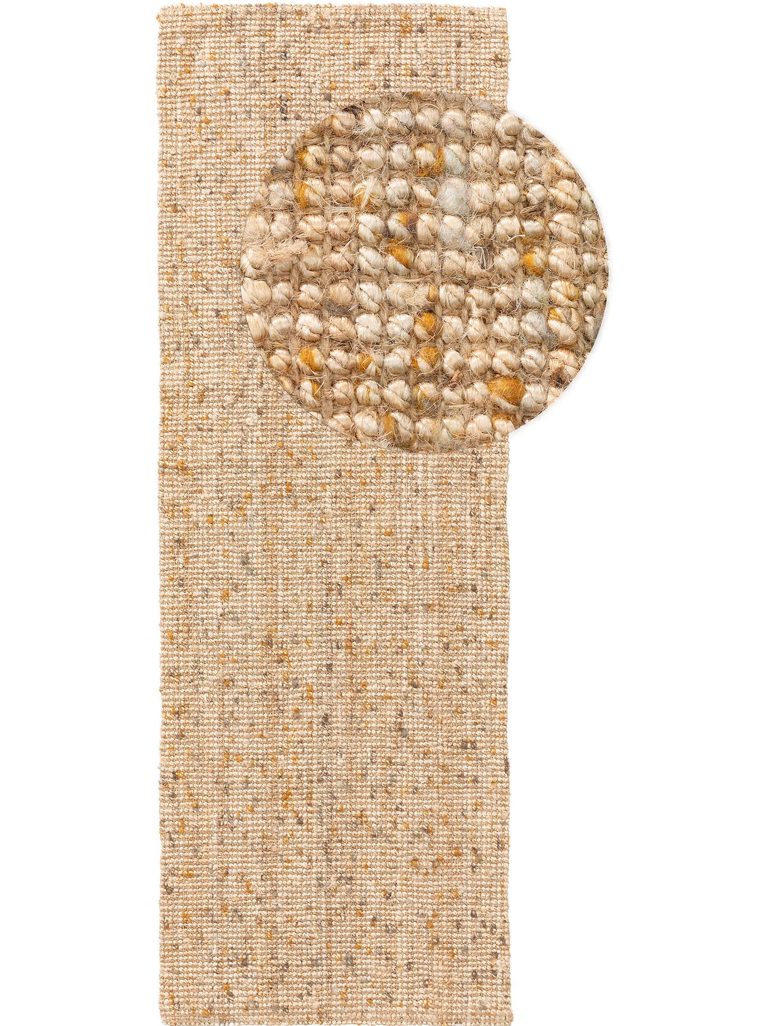Teppich aus 85% Jute, 15% Wolle in Gelb mit bis 5 mm hohem Flor von benuta Pure