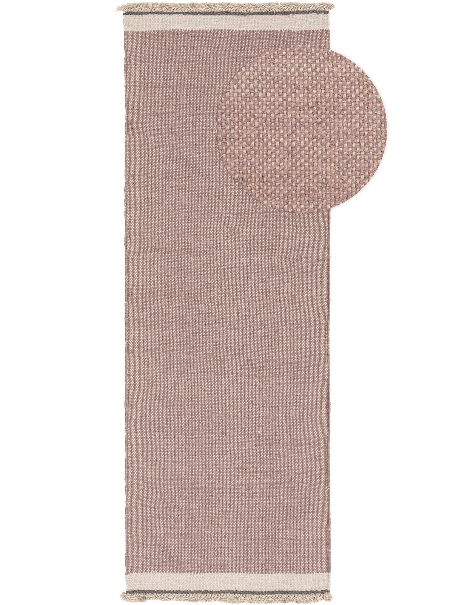 Tappeto di 60% Lana, 40% Cotone in Rosa con pelo alto 1- 5 mm da benuta Pop