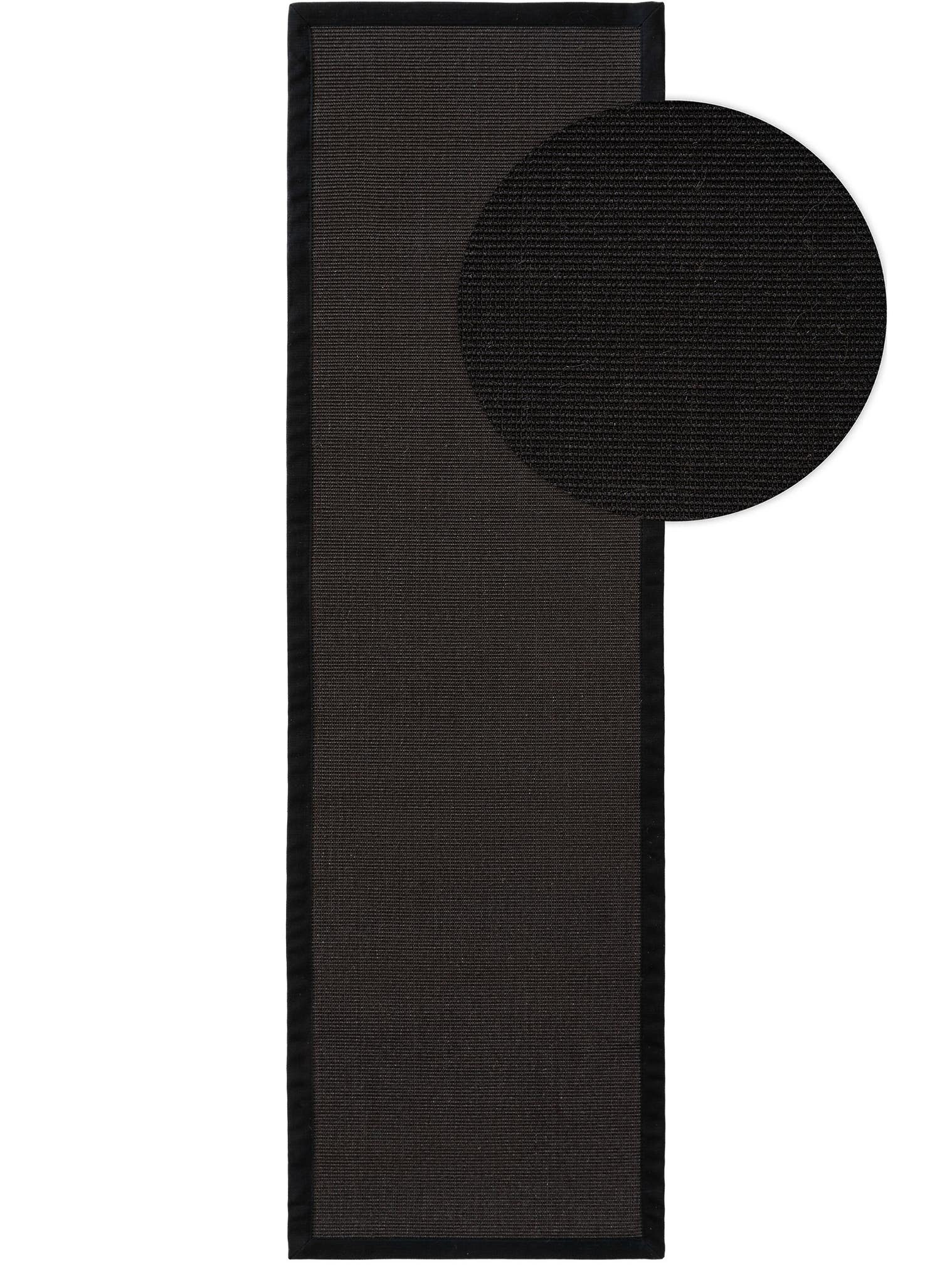 Rug made of 100% Sisal in Black with a 1- 5 mm high pile by benuta Nest