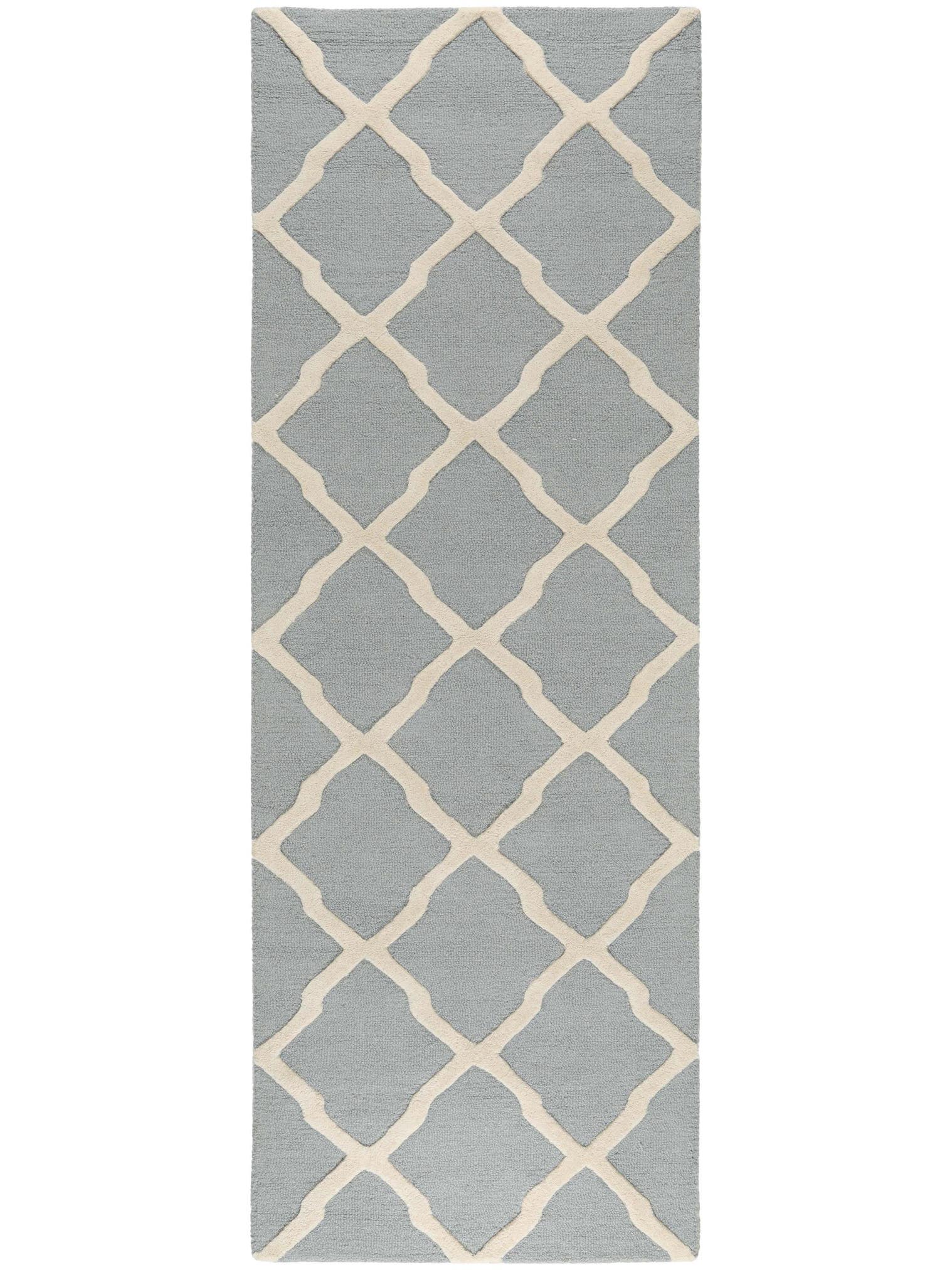 Tapis en 100% Laine en Bleu avec une pile de 11 - 20 mm de hauteur de benuta Pure