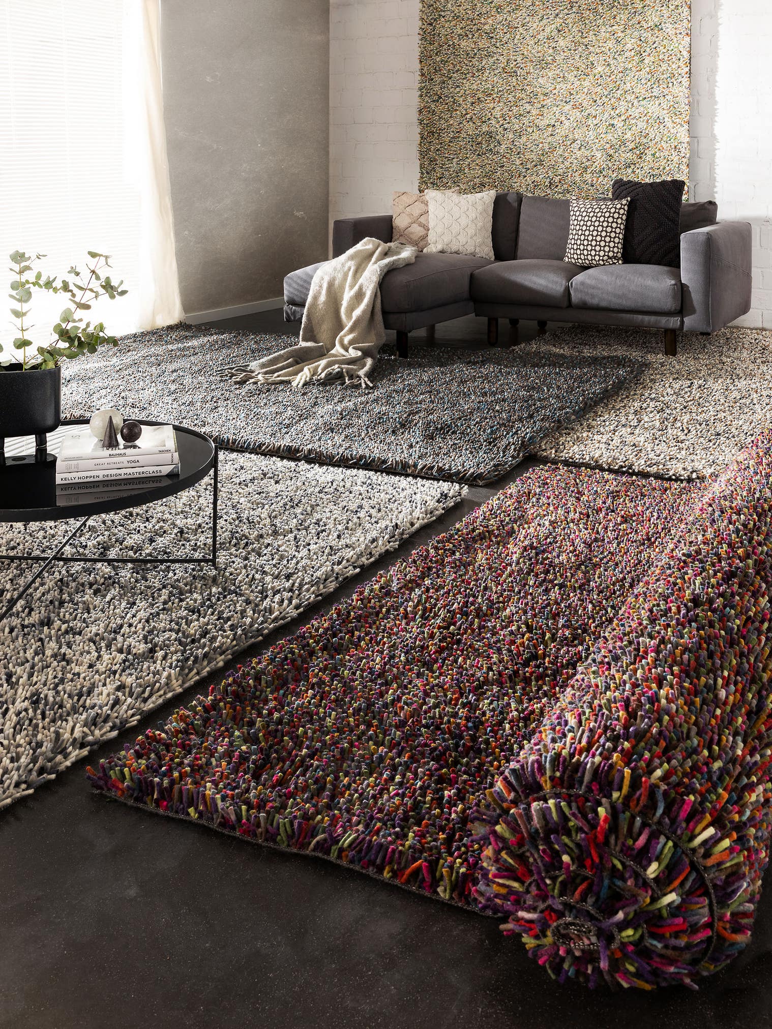 Teppich aus 100% Wolle in Multicolor mit 51 bis 60 mm hohem Flor von benuta
