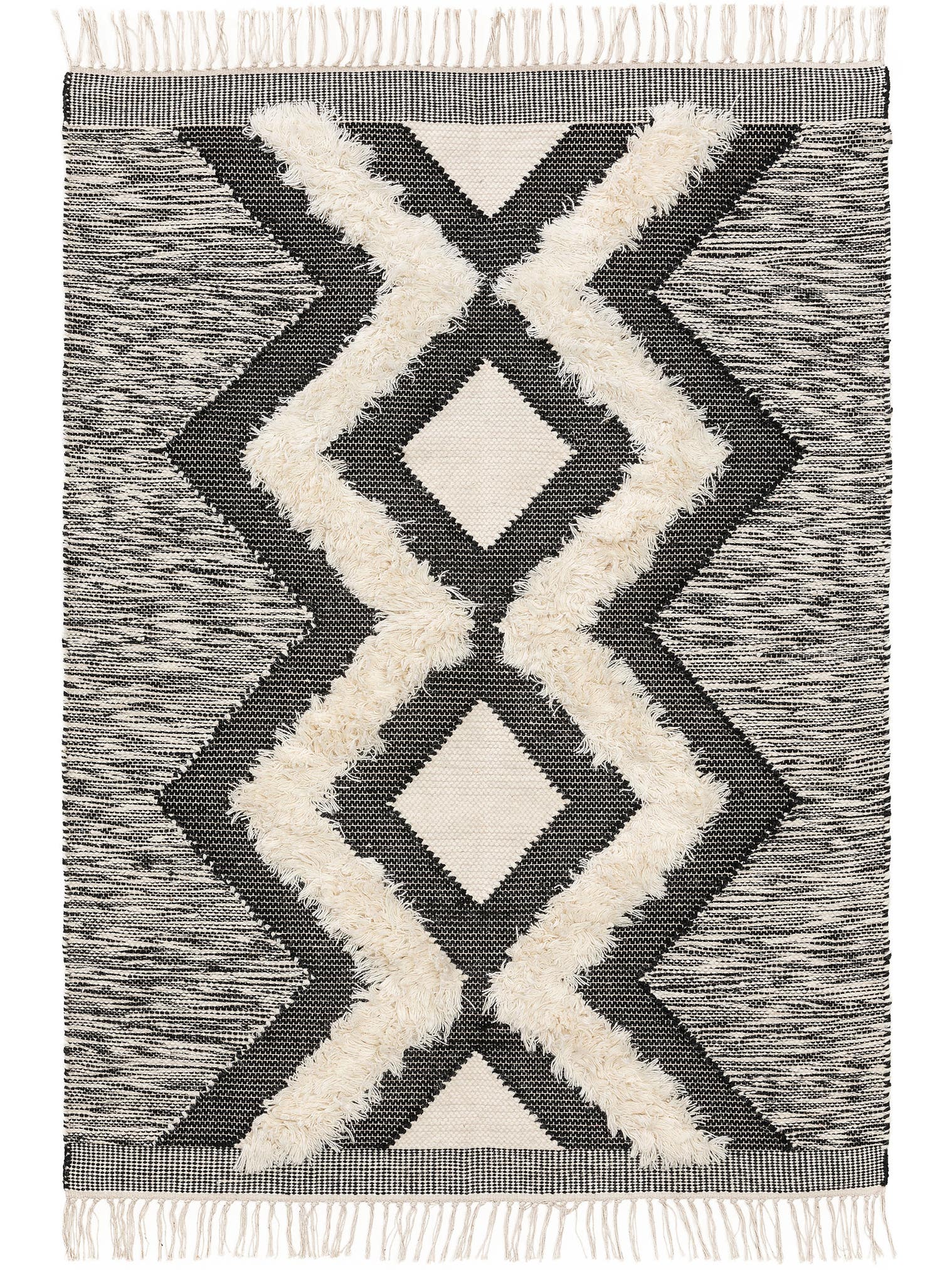 Teppich aus 80% Wolle, 20% Baumwolle in Grau mit 11 bis 20 mm hohem Flor von Lytte