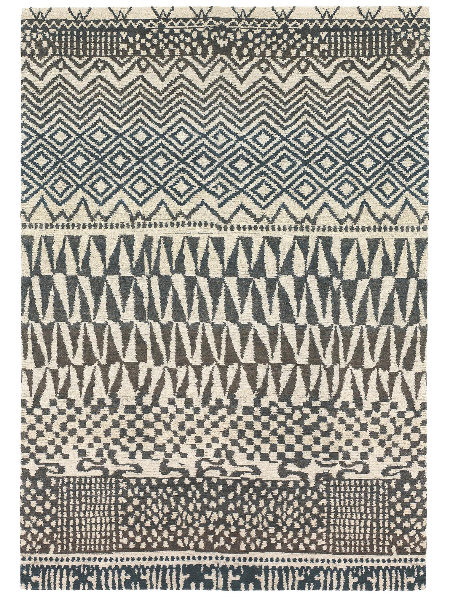 Teppich aus 100% Wolle in Beige mit 11 bis 20 mm hohem Flor von Brink & Campman