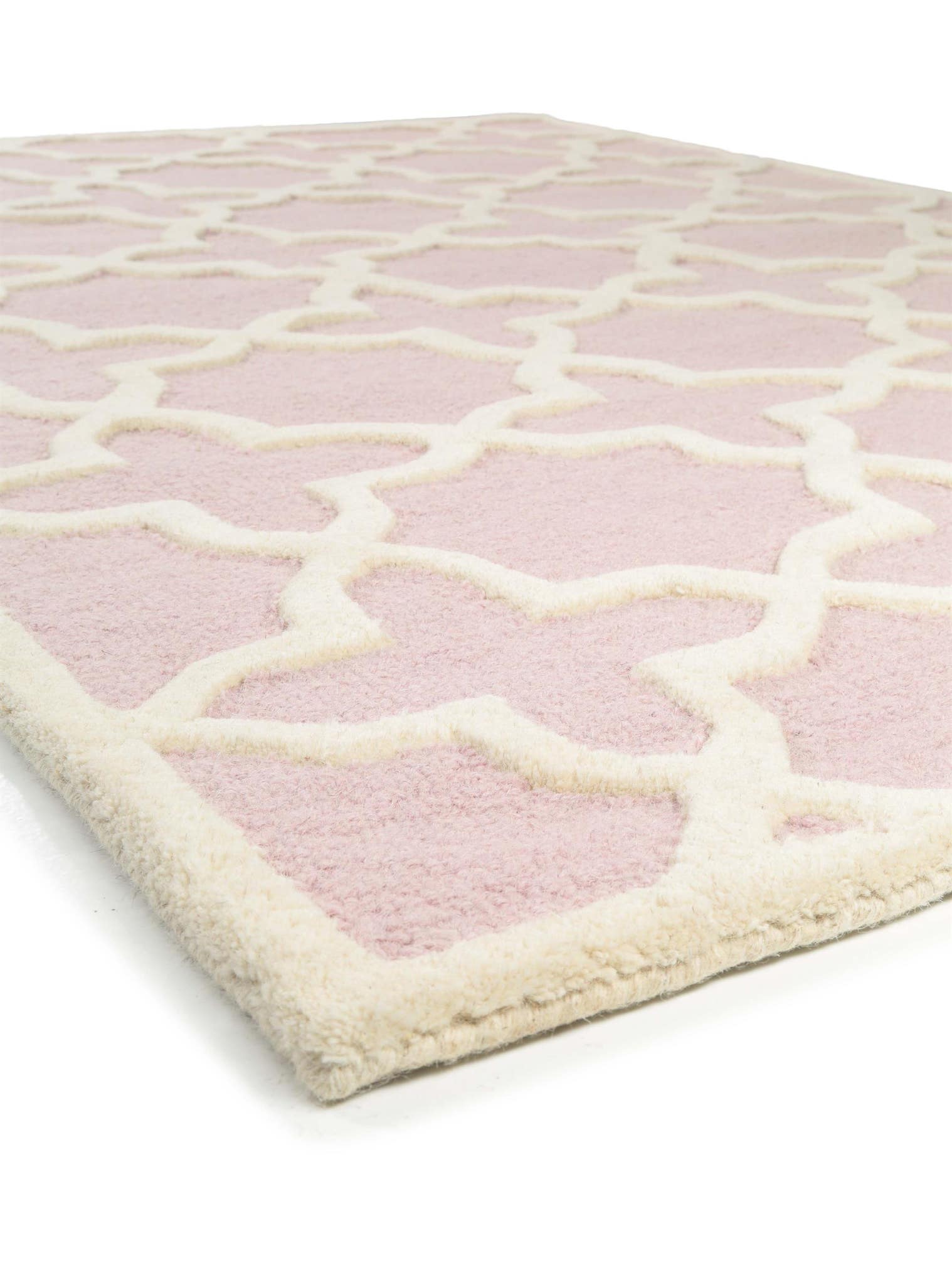 Teppich aus 100% Wolle in Rosa mit 11 bis 20 mm hohem Flor von benuta Pure