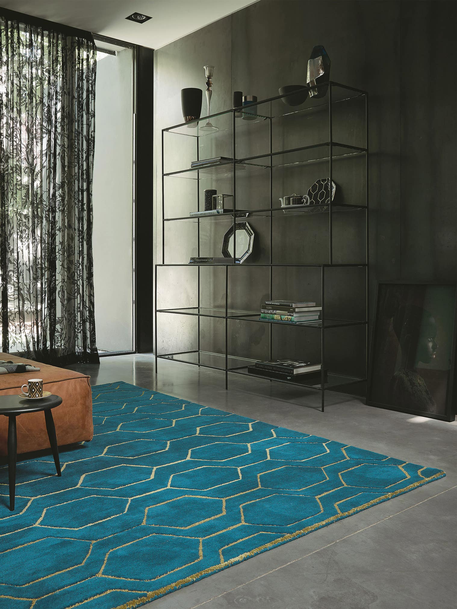 Rug made of 90% Wool, 10% Viscose in Turquoise with a 11 - 20 mm high pile by Wedgwood