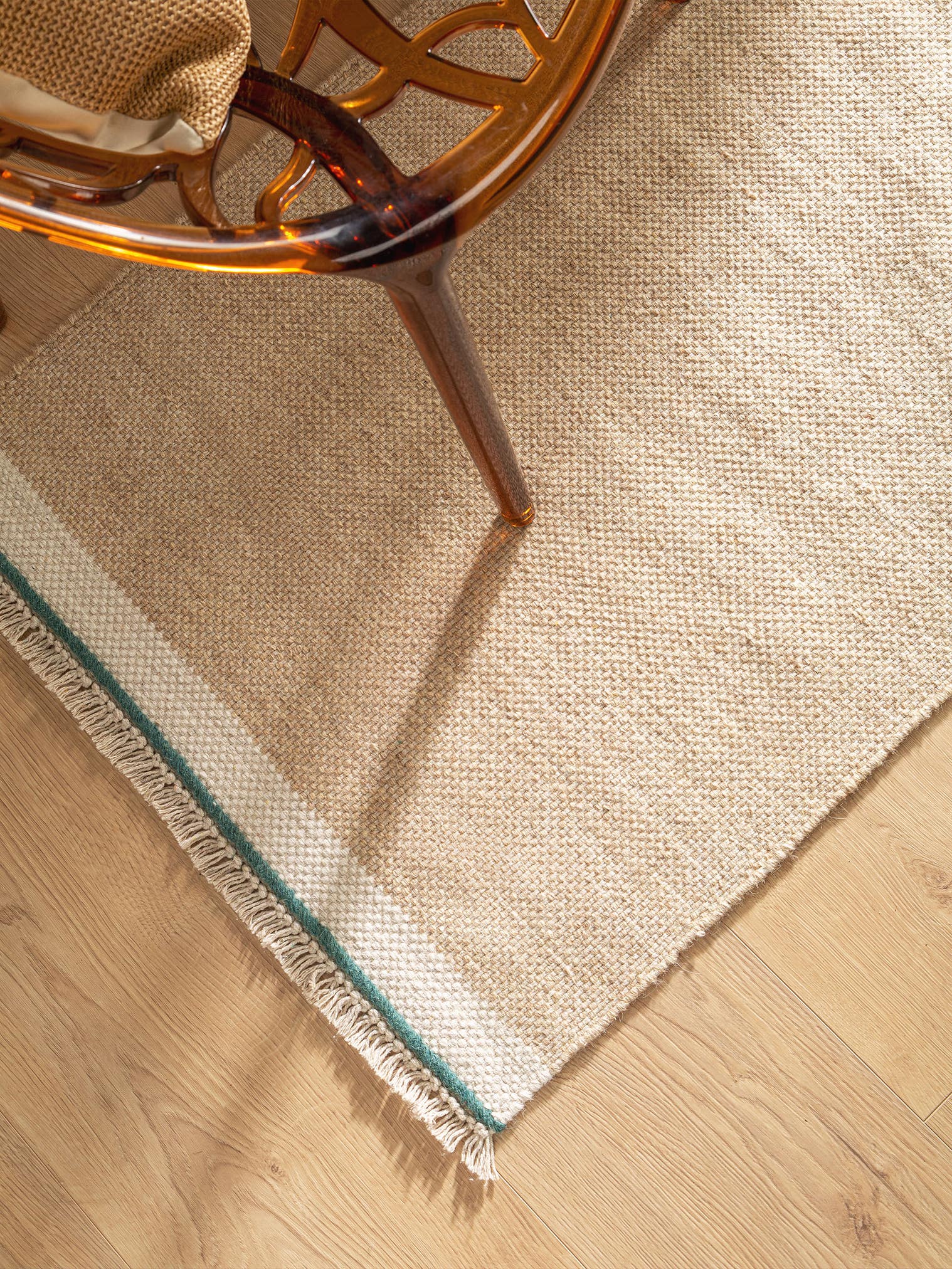 Teppich aus 60% Wolle, 40% Baumwolle in Beige mit bis 5 mm hohem Flor von benuta Pop