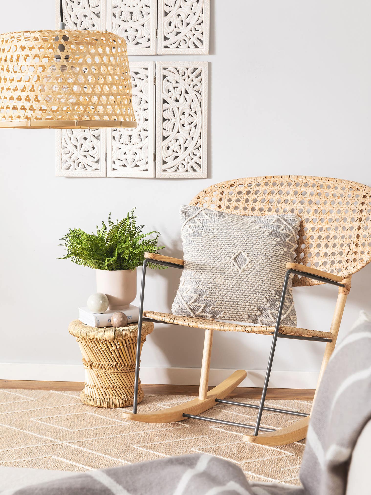 Kissenbezug Sydney Hellgrau im Design Abstrakt aus 60% Baumwolle, 40% Wolle von benuta Pure