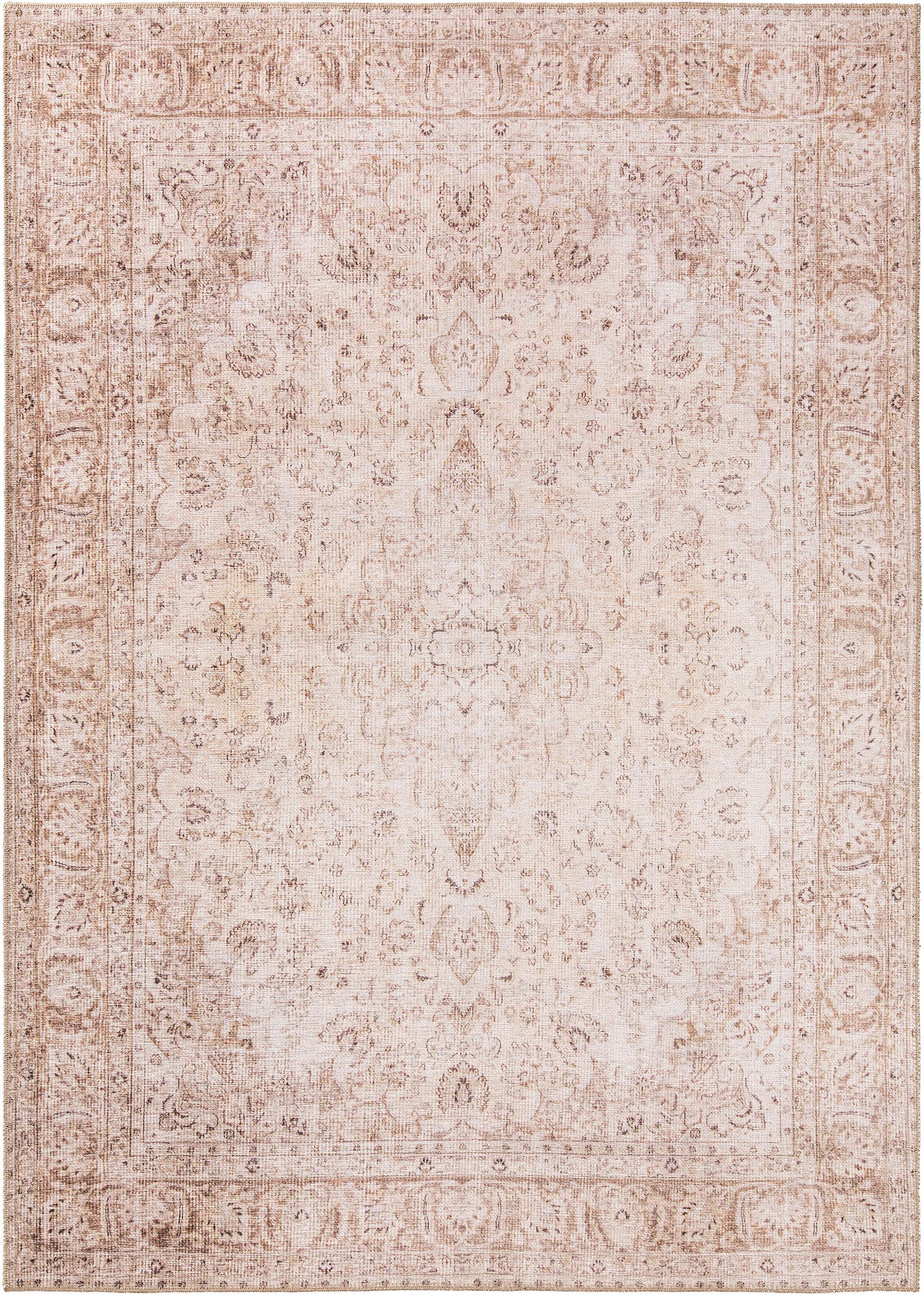 Tapis en 100% Polyester en Beige avec une pile de 1- 5 mm de hauteur de benuta