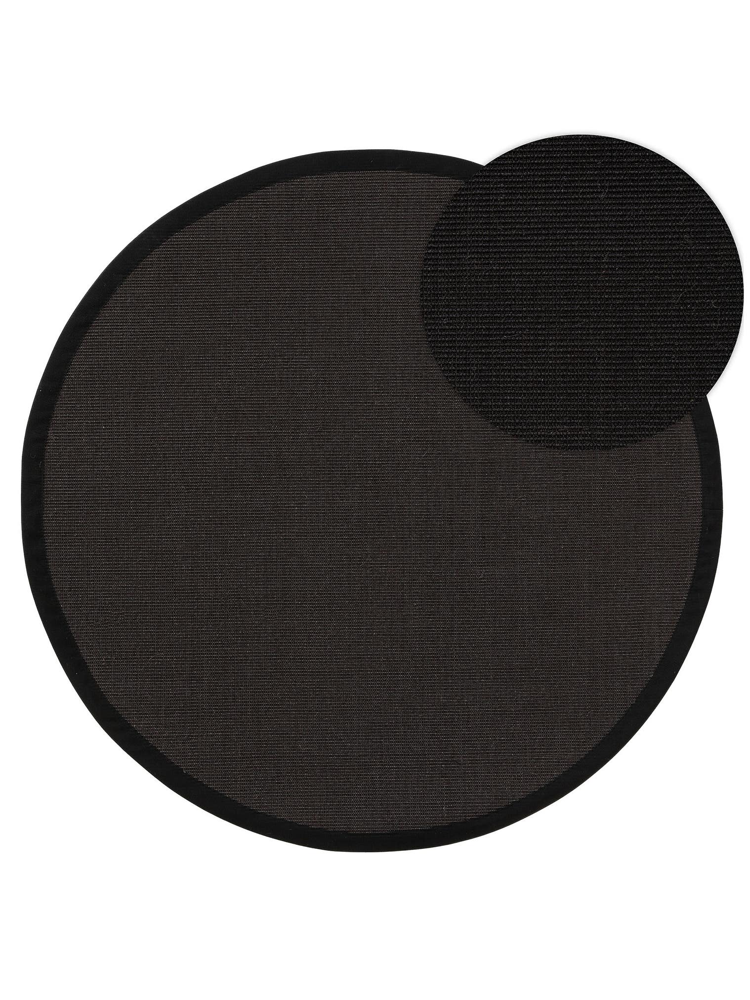 Rug made of 100% Sisal in Black with a 1- 5 mm high pile by benuta Nest
