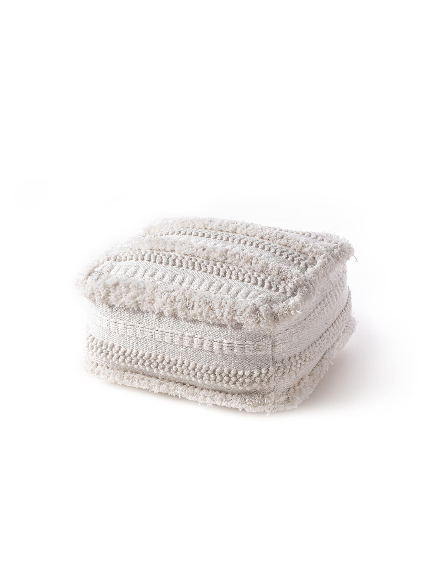 Pouf per interno ed esterno Toni Ivory in Berbero-ontwerp van 100% poliestere (riciclaggio PET) door benuta Pure