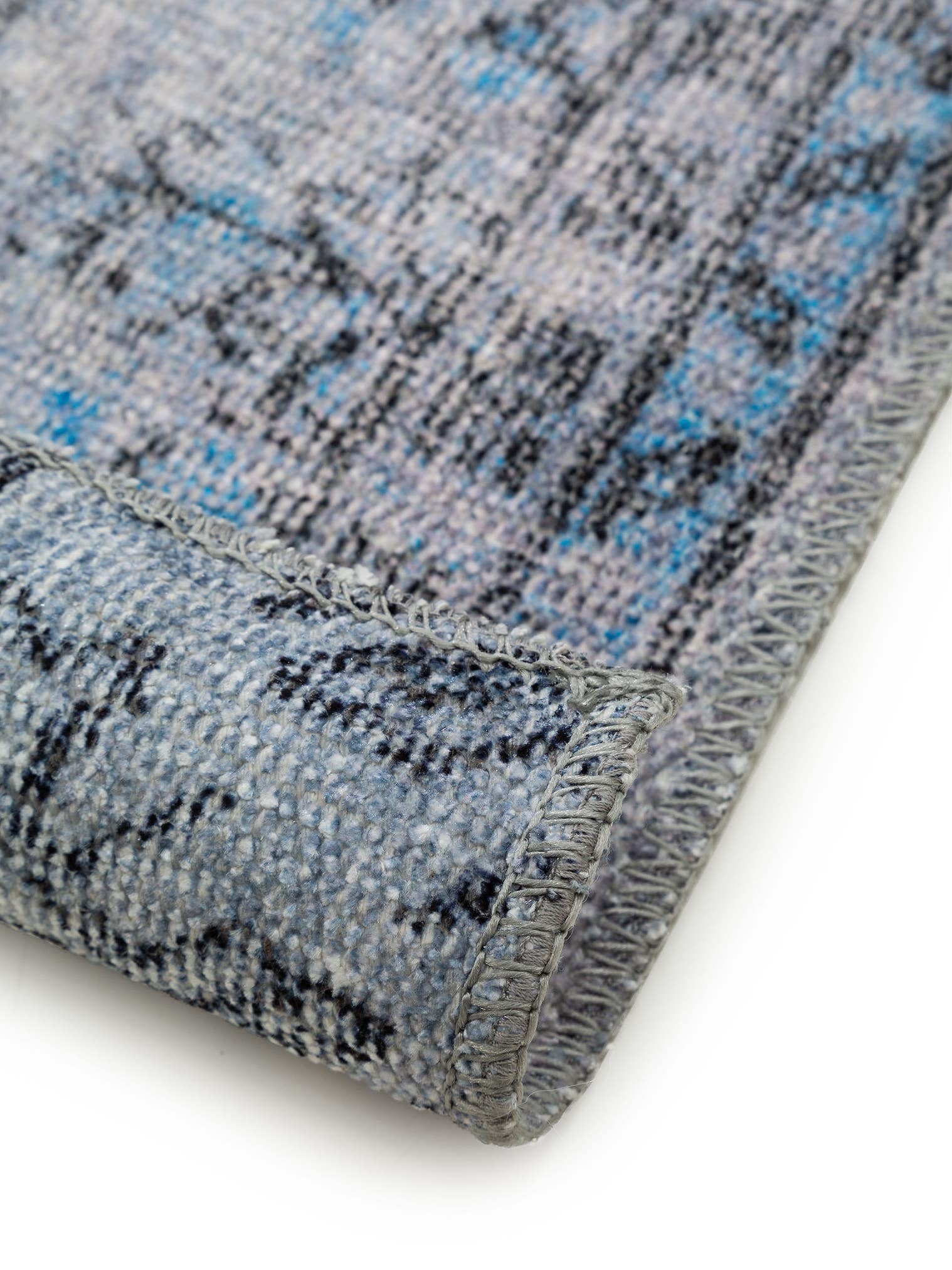 Tapis en 80% Polyester, 20% Coton en Gris avec une pile de 1- 5 mm de hauteur de benuta