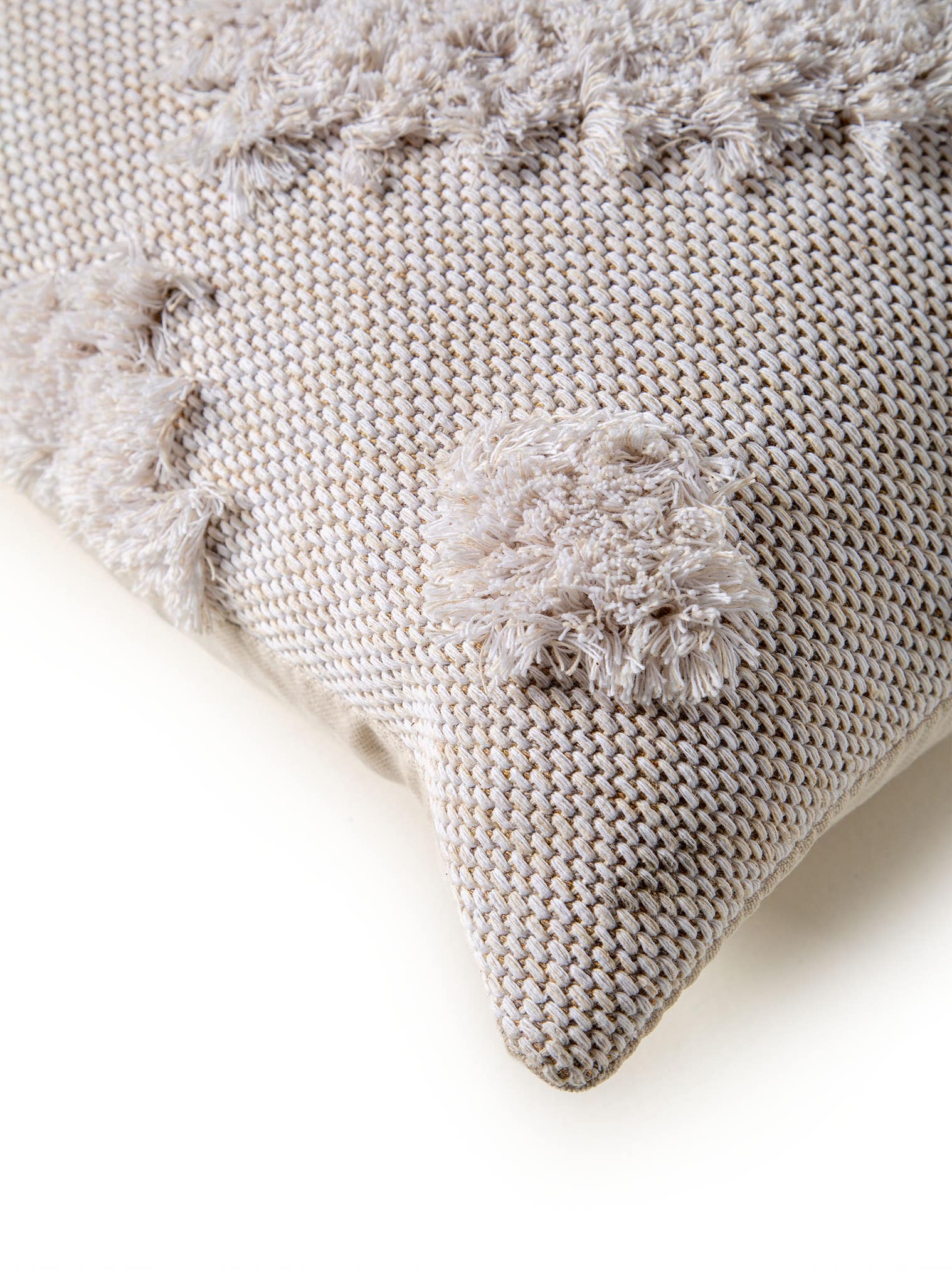 Kissenbezug Samson Cream im Design Berber aus 100% Baumwolle von benuta Pop